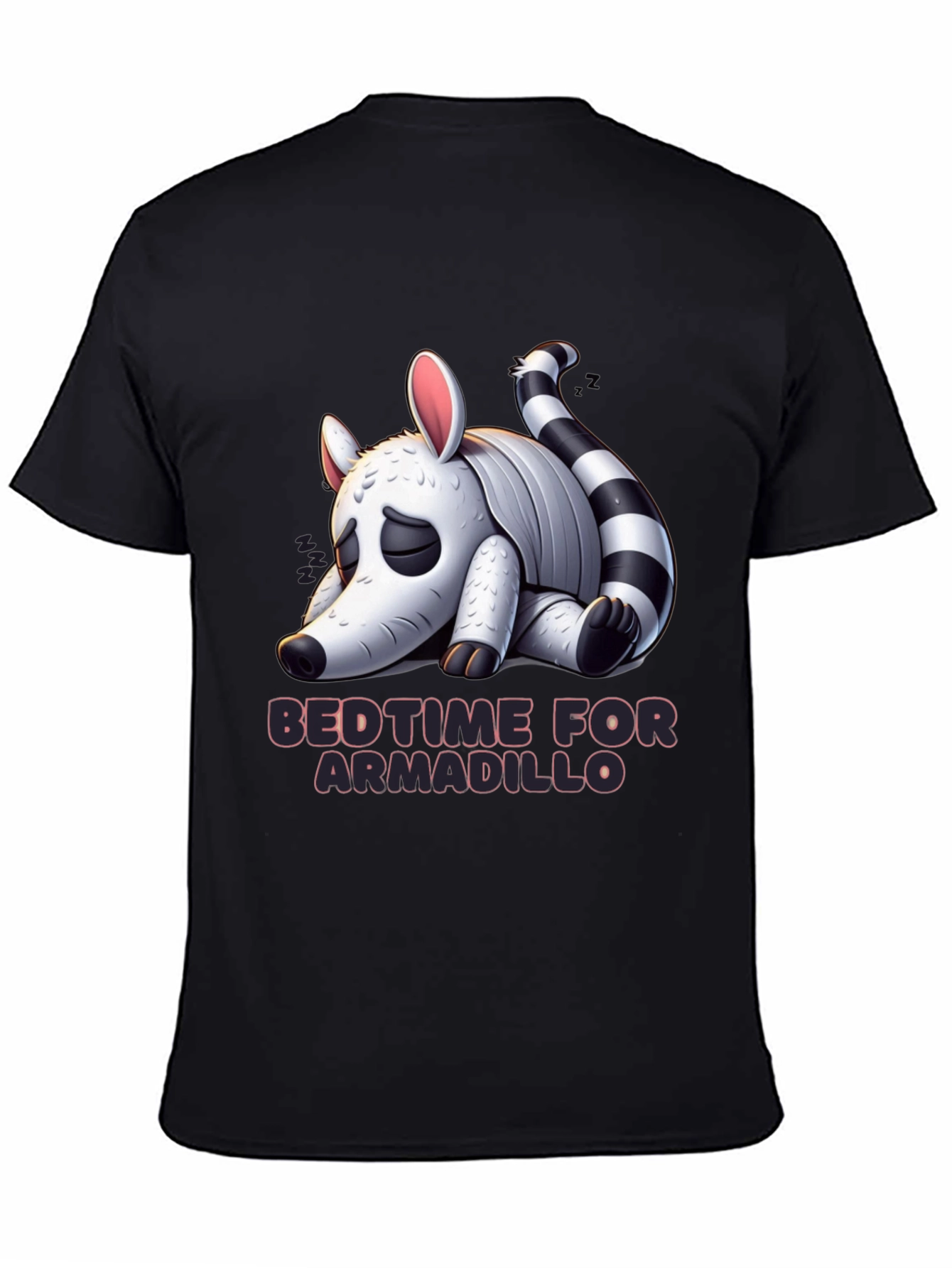 Black Bedtime for Armadillo Graphic Tee - Black view 4