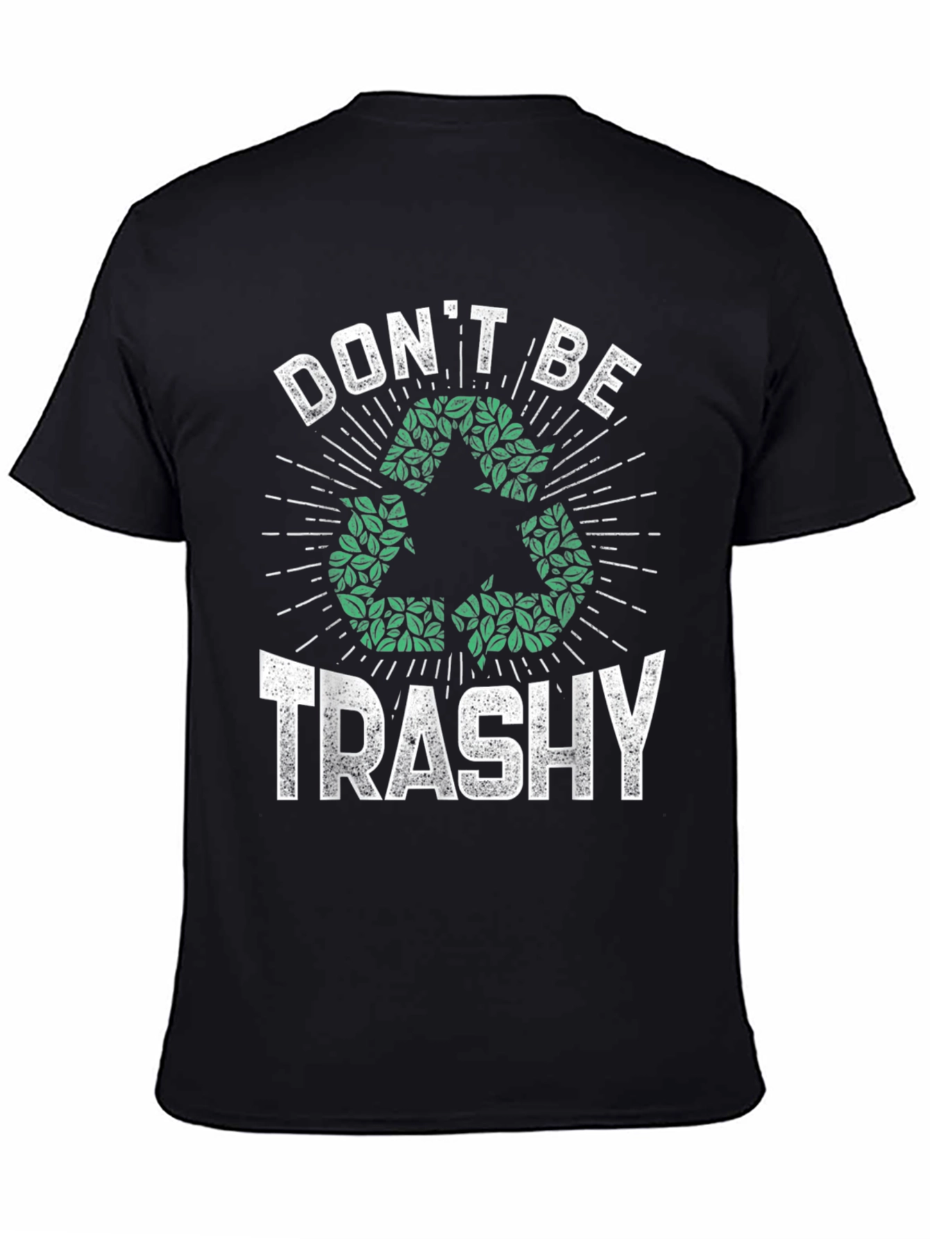 Black Eco-Friendly 'Don't Be Trashy' Graphic Tee view 4