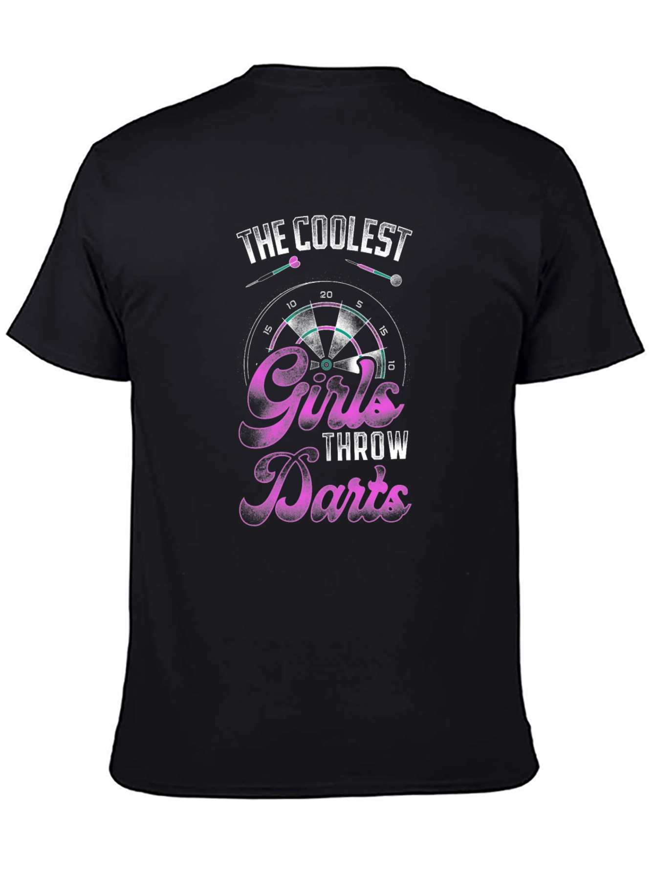 Black Coolest Girls Throw Darts Black Graphic Tee view 4