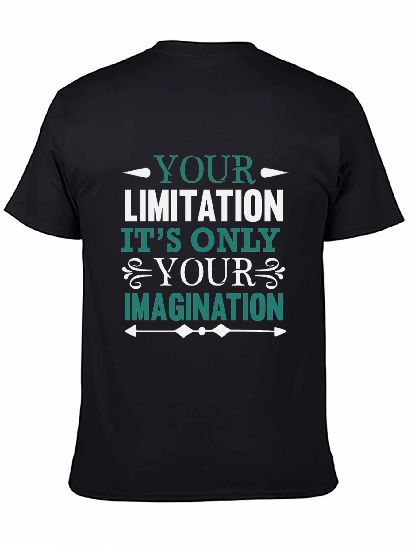 Black Motivational Graphic Tee - Imagination Quote view 4