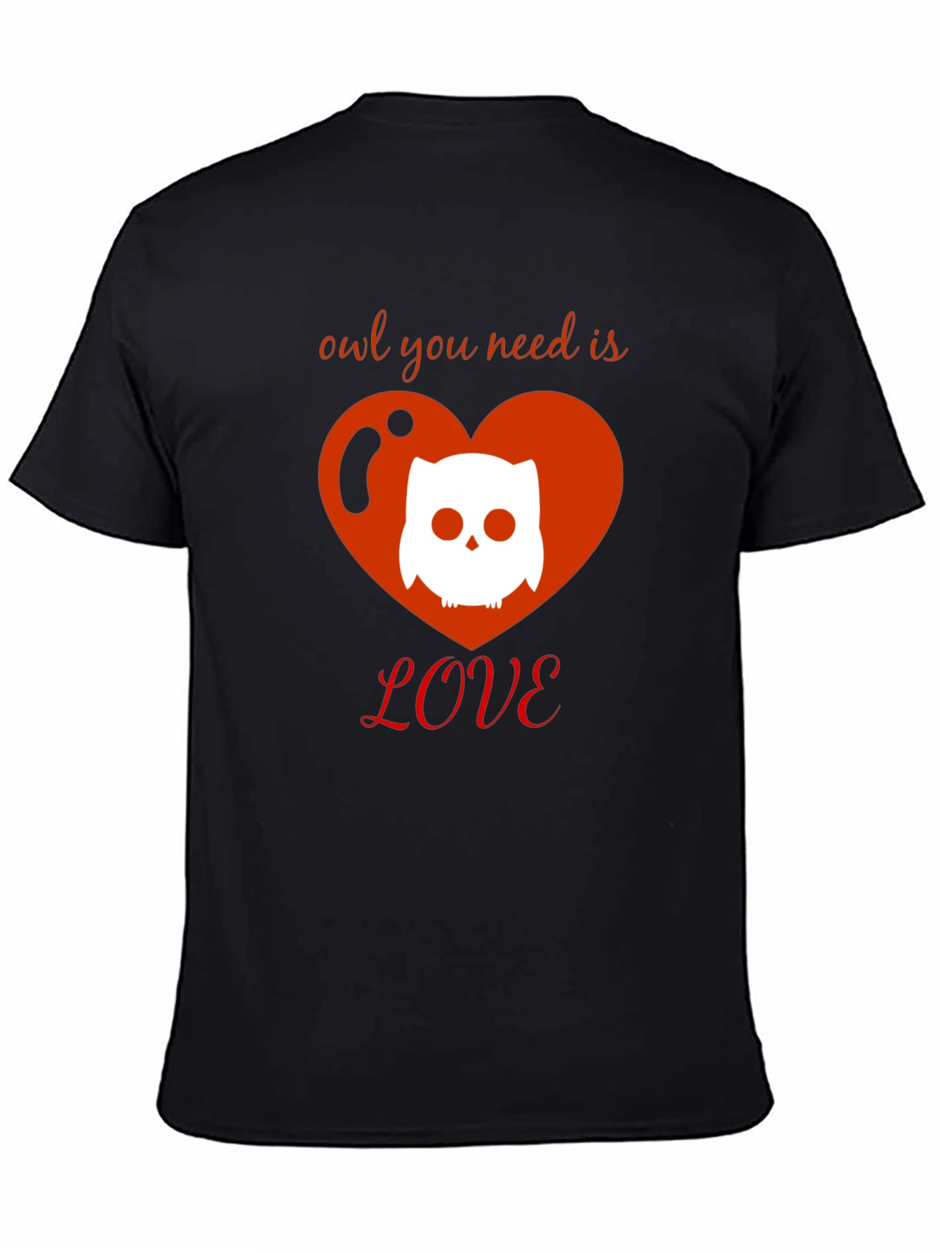 Black Owl You Need Is Love T-Shirt - Cute Graphic Tee view 4
