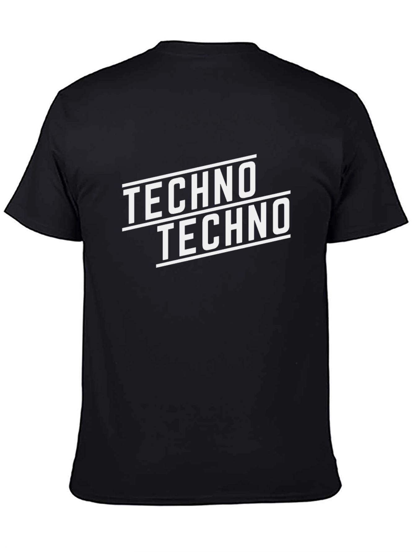 Black Techno Graphic Black T-Shirt view 4