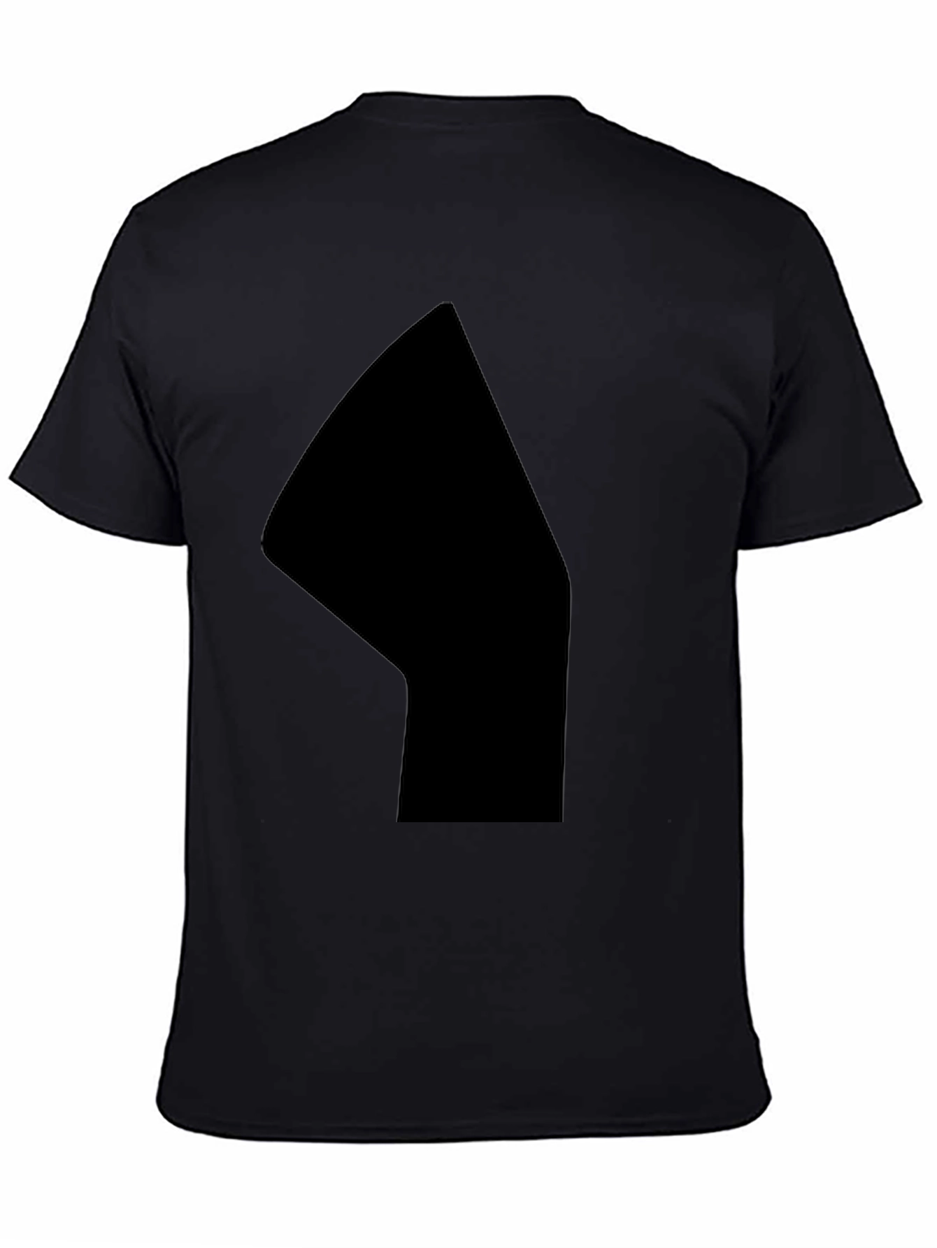 Black Men's Solid Black Graphic Tee - Casual Style view 4