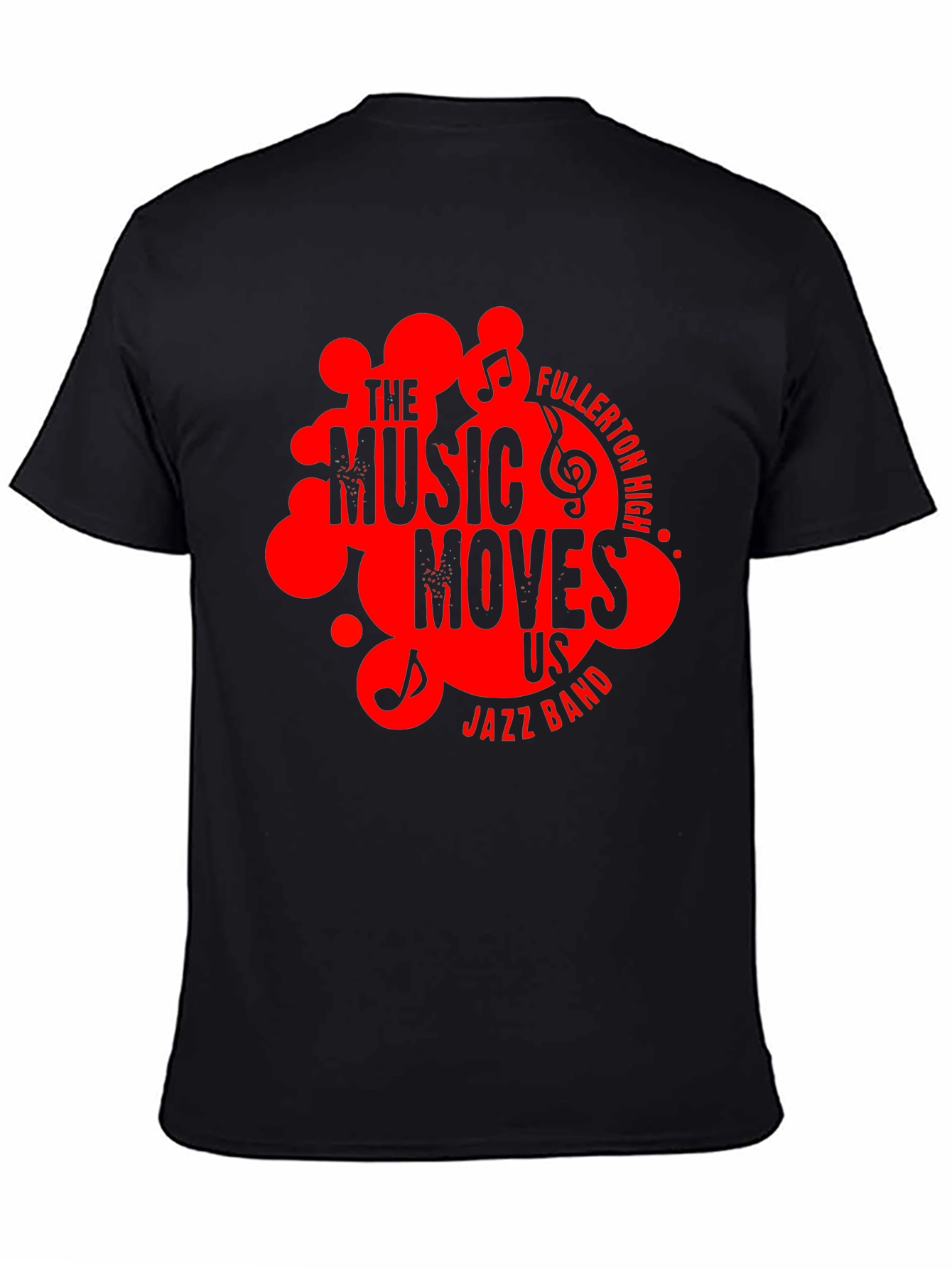 Black The Music Moves Us Jazz Band Black T-Shirt view 4