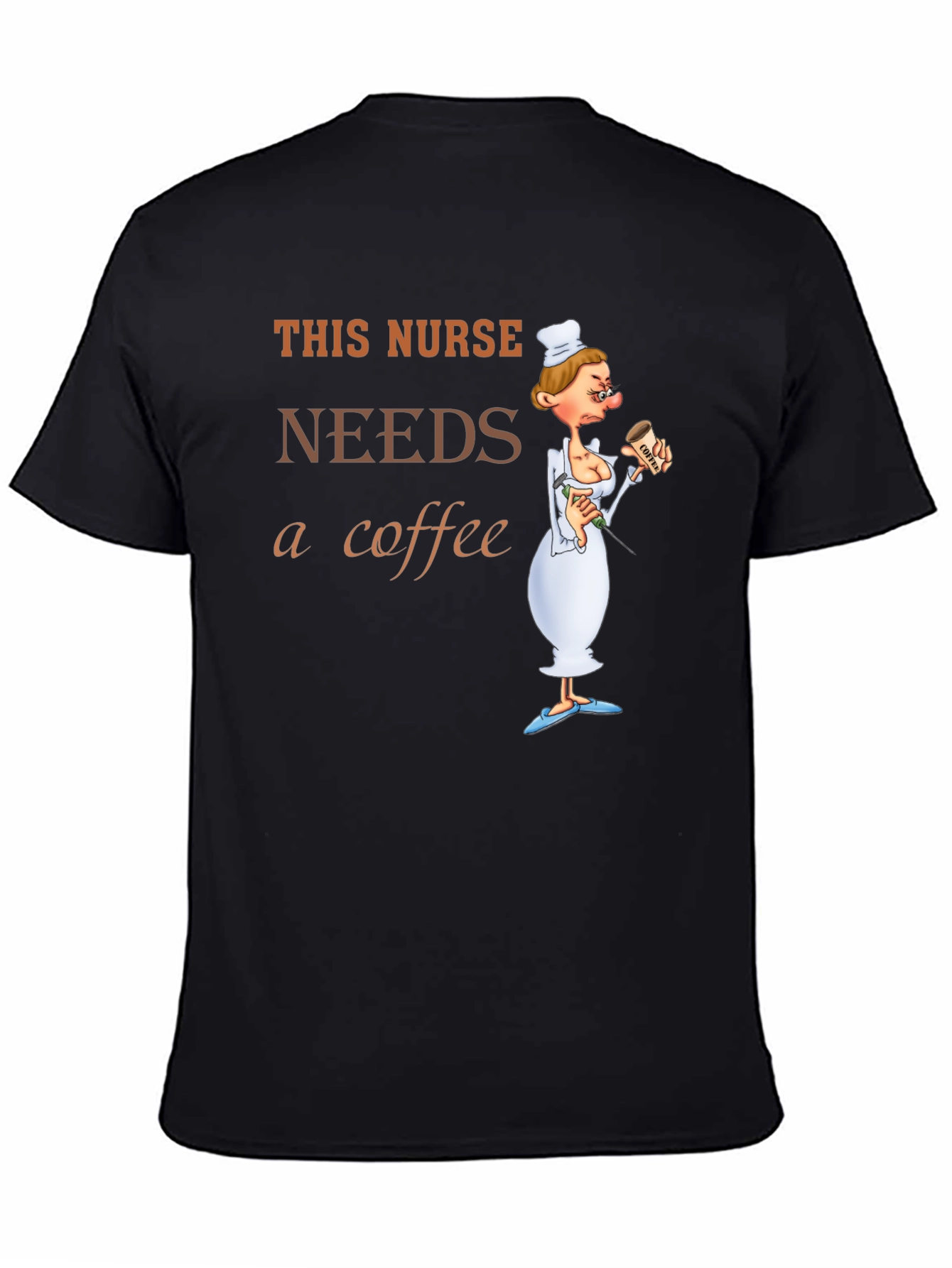 Black This Nurse Needs Coffee T-Shirt Funny Gift view 4