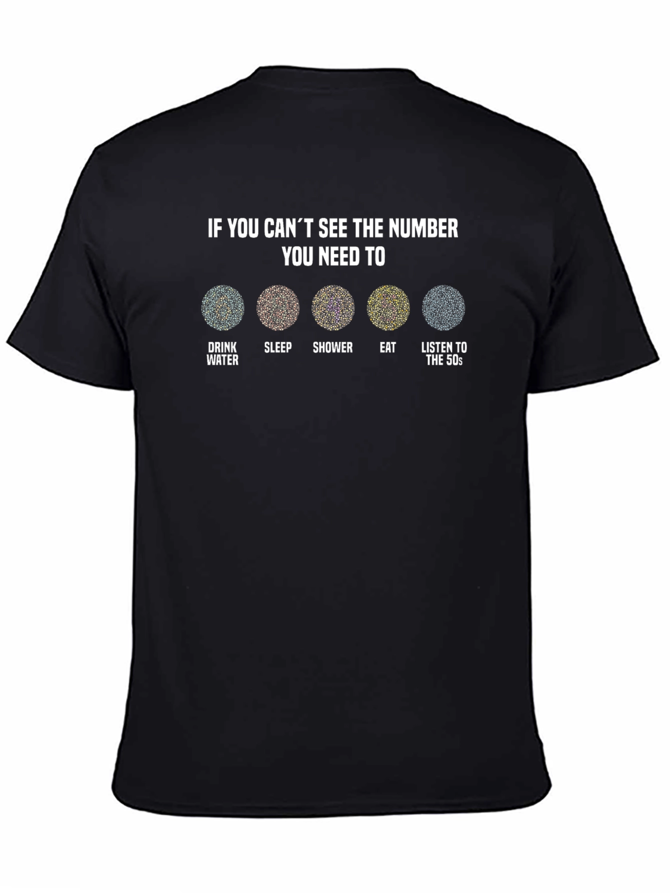 Black Ishihara Test Humor Graphic T-Shirt view 4