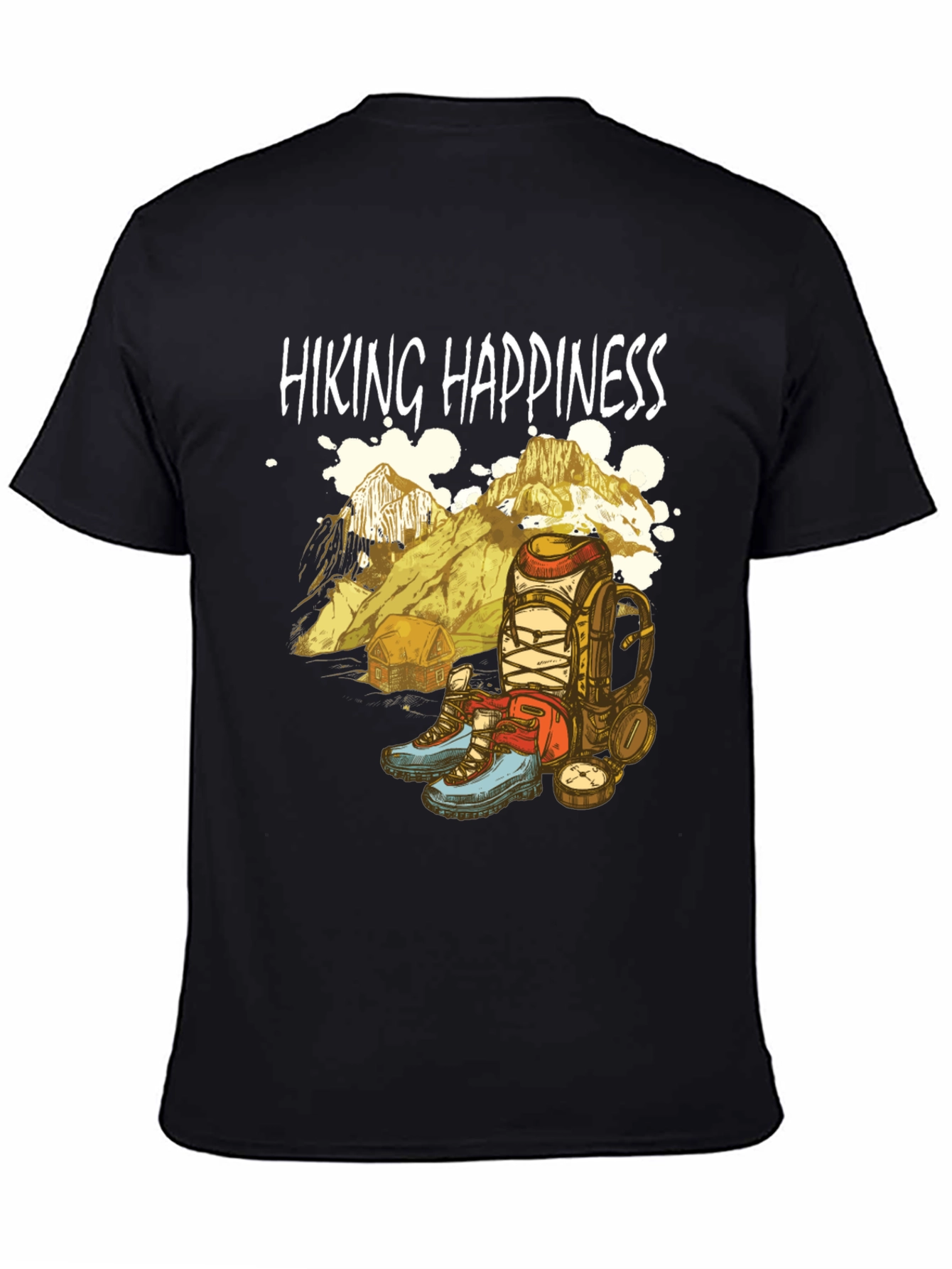 Black Hiking Happiness Graphic Tee - Adventure Awaits! view 4
