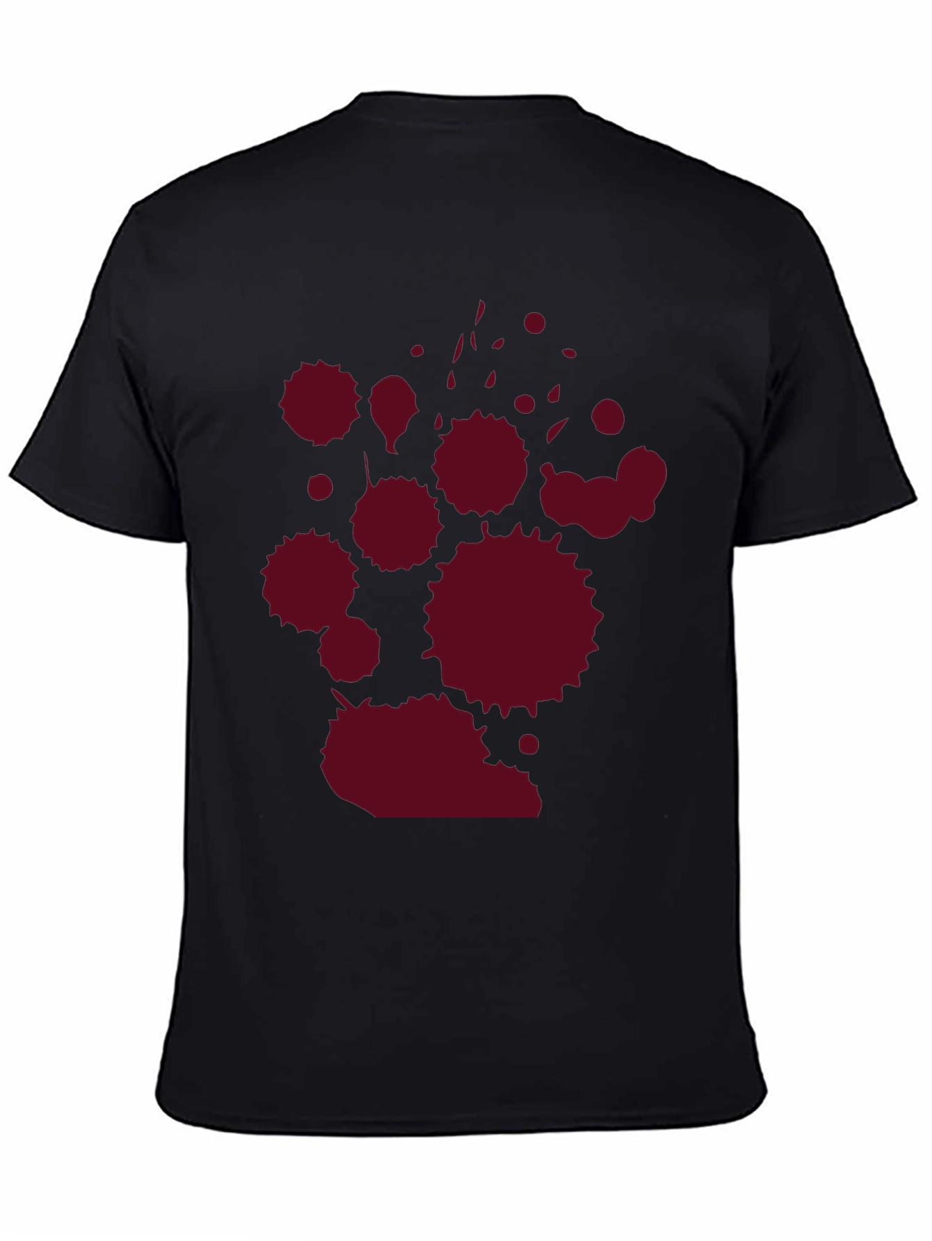 Black Dark Tee with Crimson Splatter Graphic view 4
