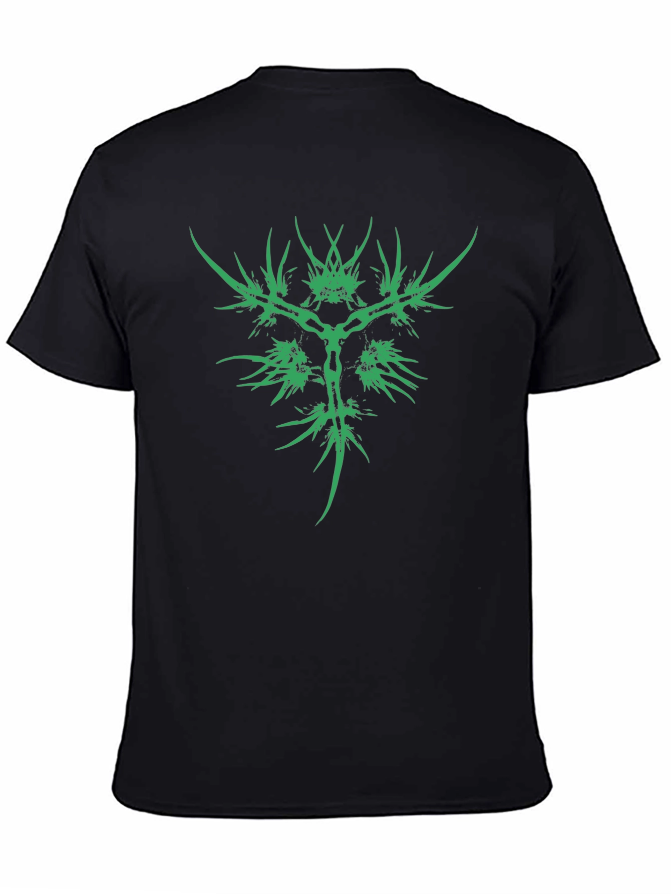 Black Abstract Green Graphic Black T-Shirt view 4