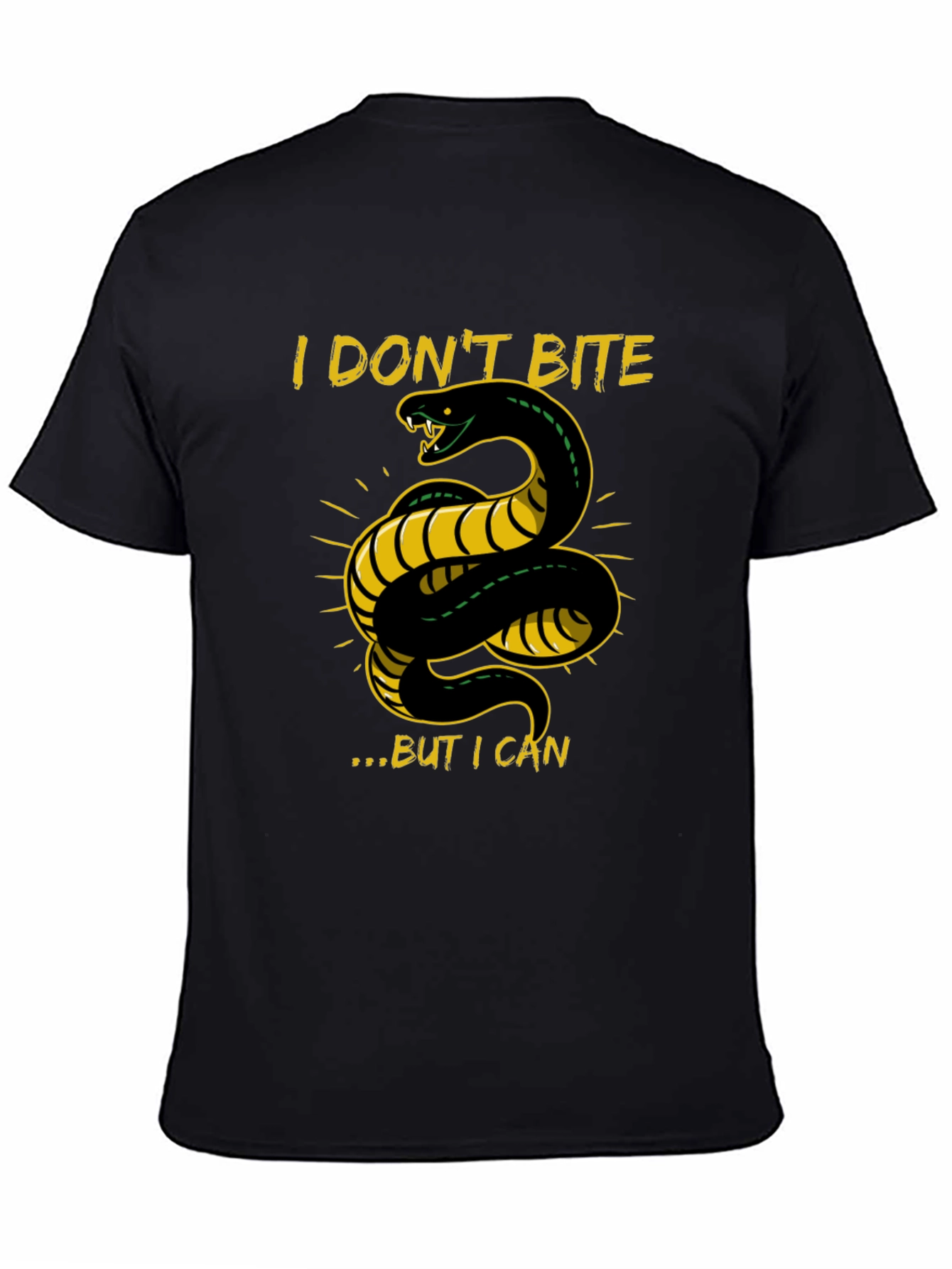 Black I Don't Bite T-Shirt - Snake Graphic Tee view 4