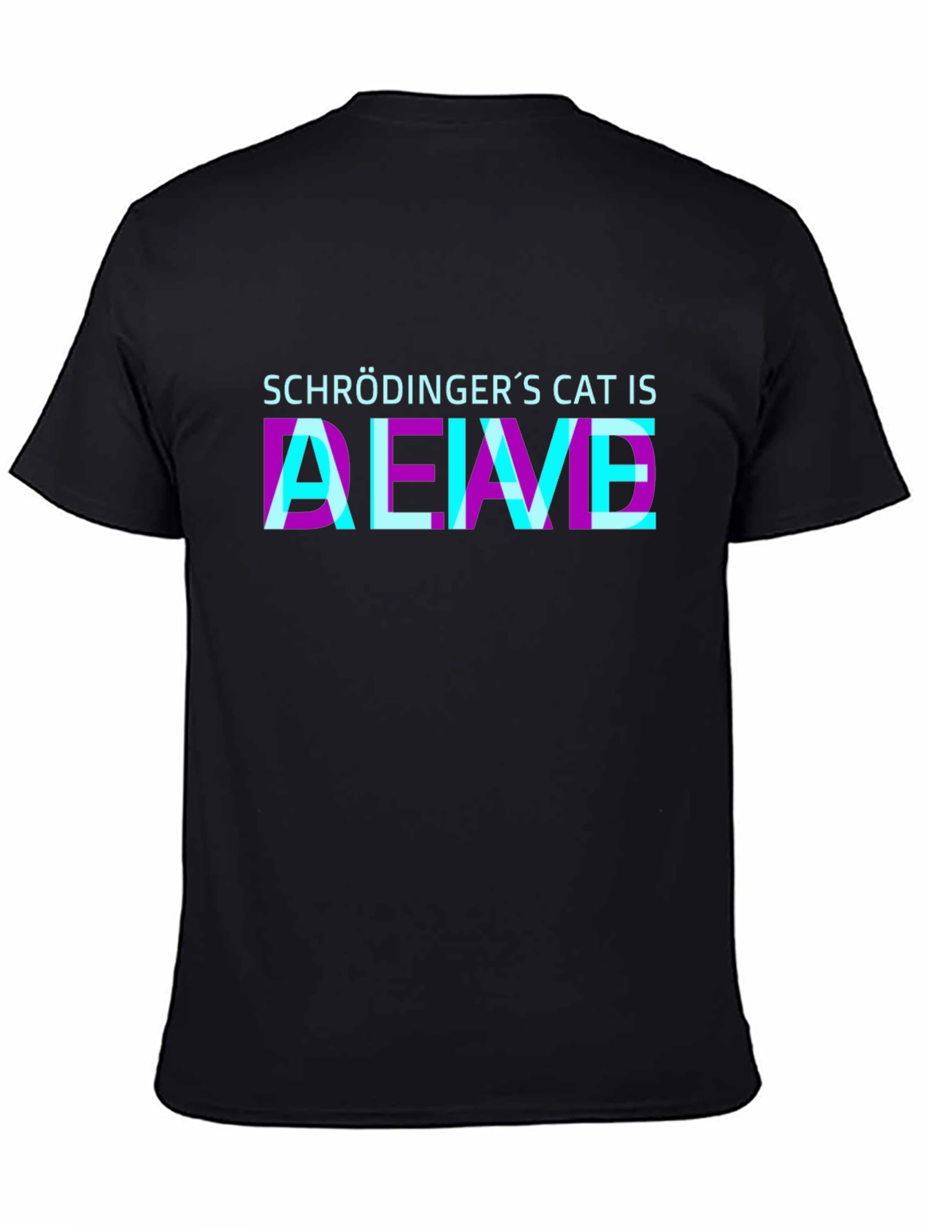 Black Schrödinger's Cat Is Alive T-Shirt view 4