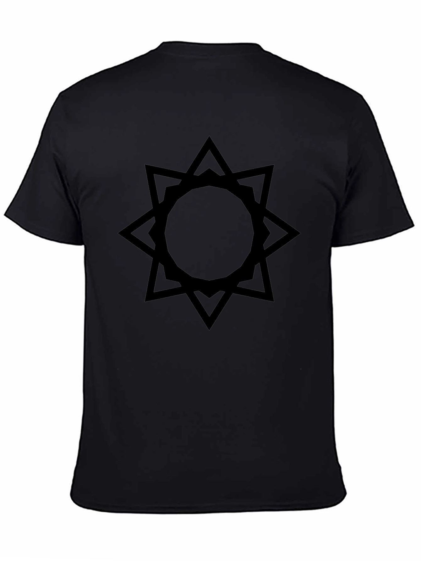 Black Black Starburst Graphic Tee - Stylish Men's Casual Shirt view 4