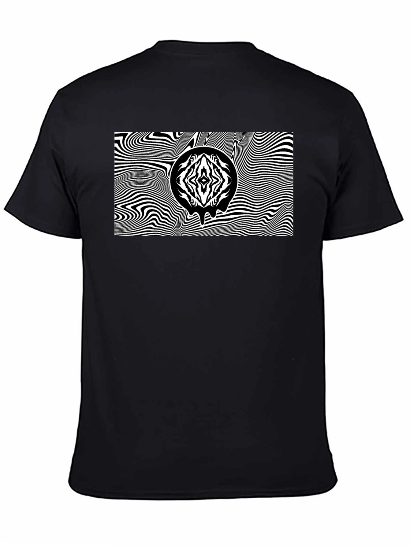 Black Abstract Graphic Tee - Black Unisex T-Shirt view 4