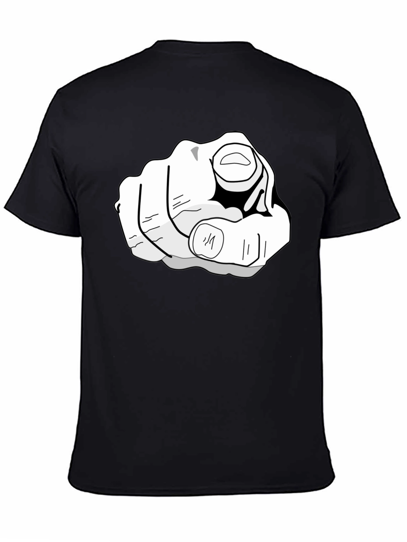 Black Pointing Finger Graphic T-Shirt - Bold Black view 4