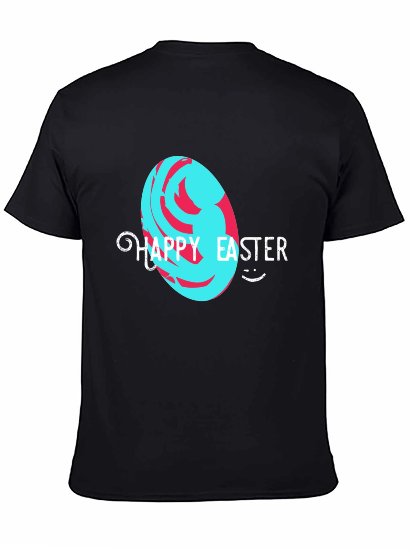 Camiseta Negra "Felices Pascuas" Diseño Huevo