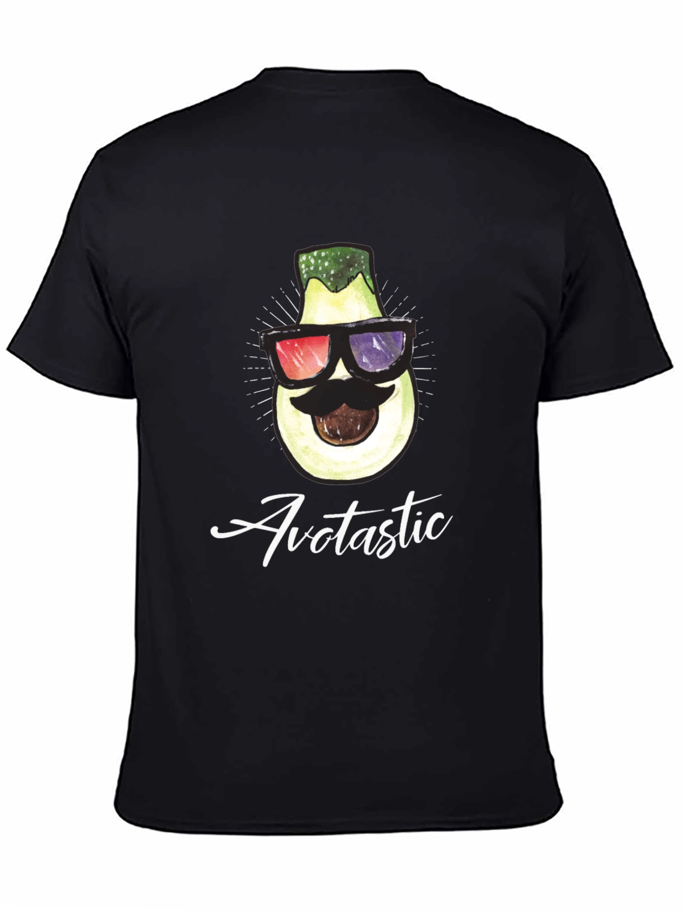 Black Avotastic Graphic Tee - Cool Avocado T-Shirt view 4