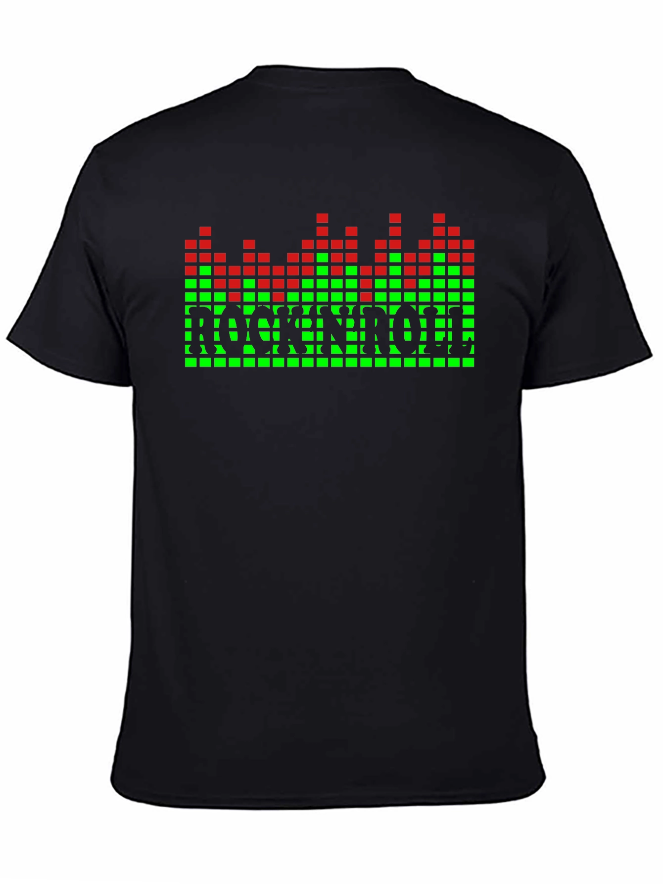Black Rock N Roll Pixel Graphic T-Shirt view 4