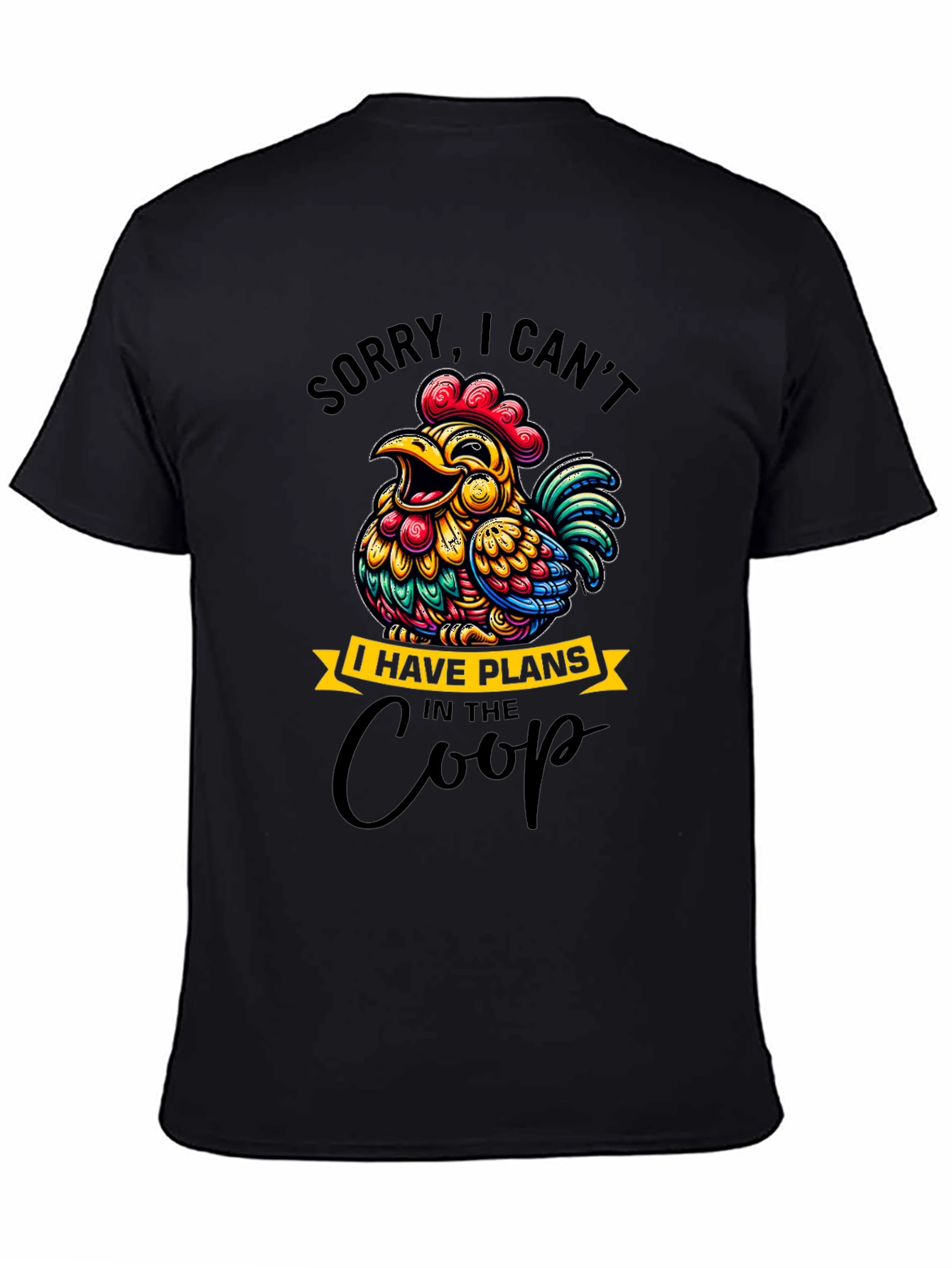 Black Funny Chicken Coop Plans Graphic T-Shirt view 4