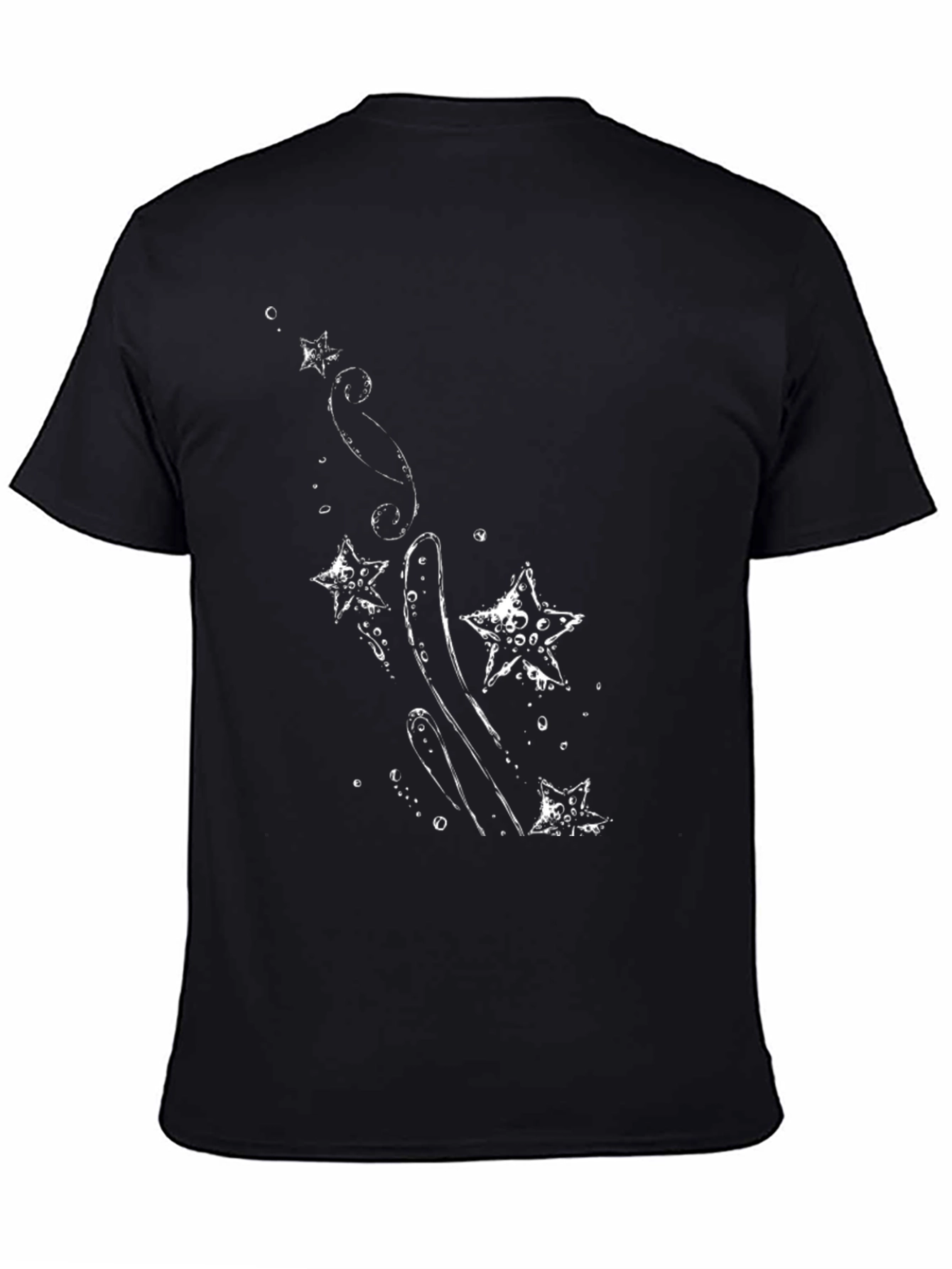 Black Black T-Shirt with Starfish Graphic view 4