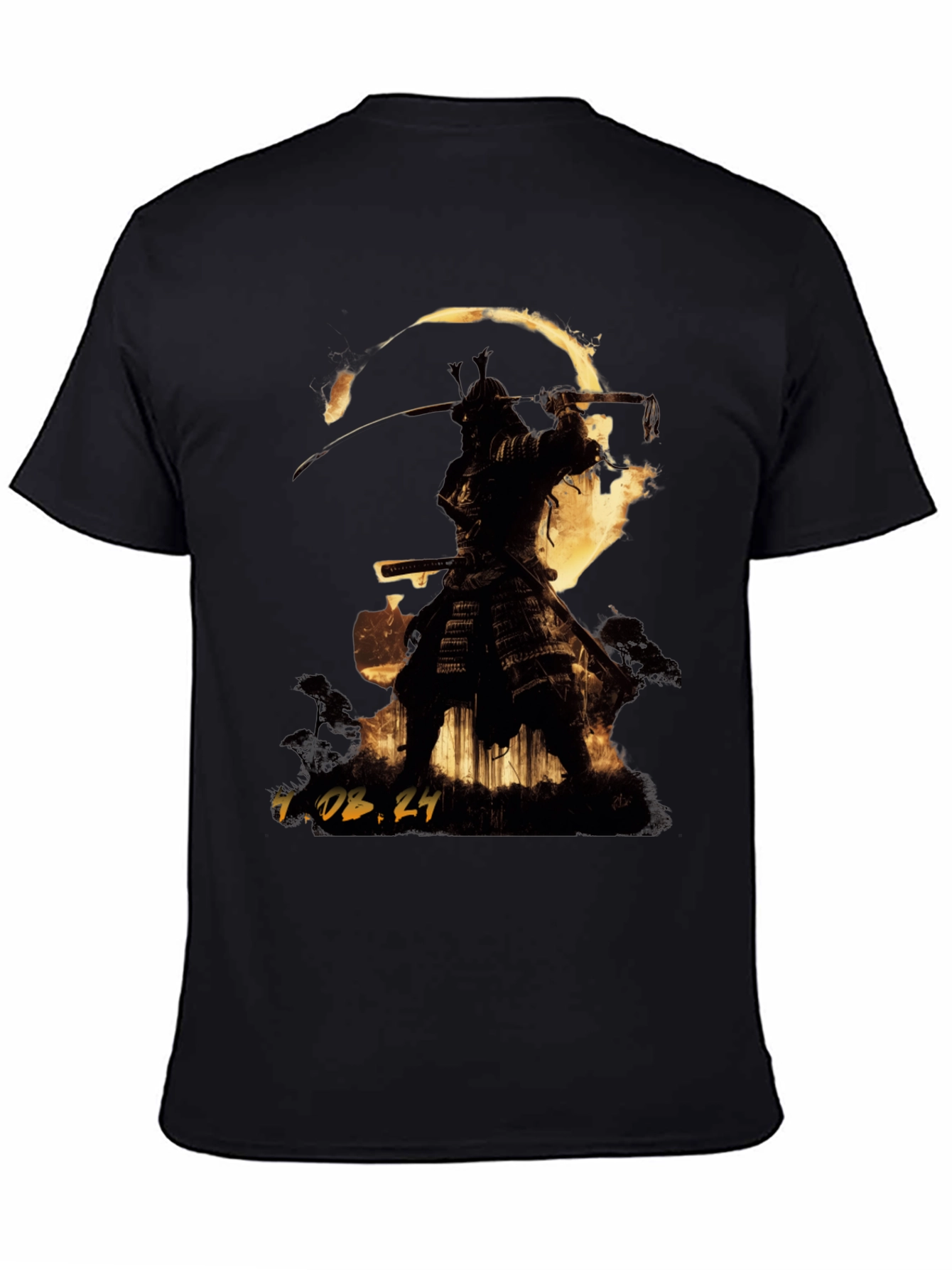 Black Samurai Warrior Graphic T-Shirt view 4