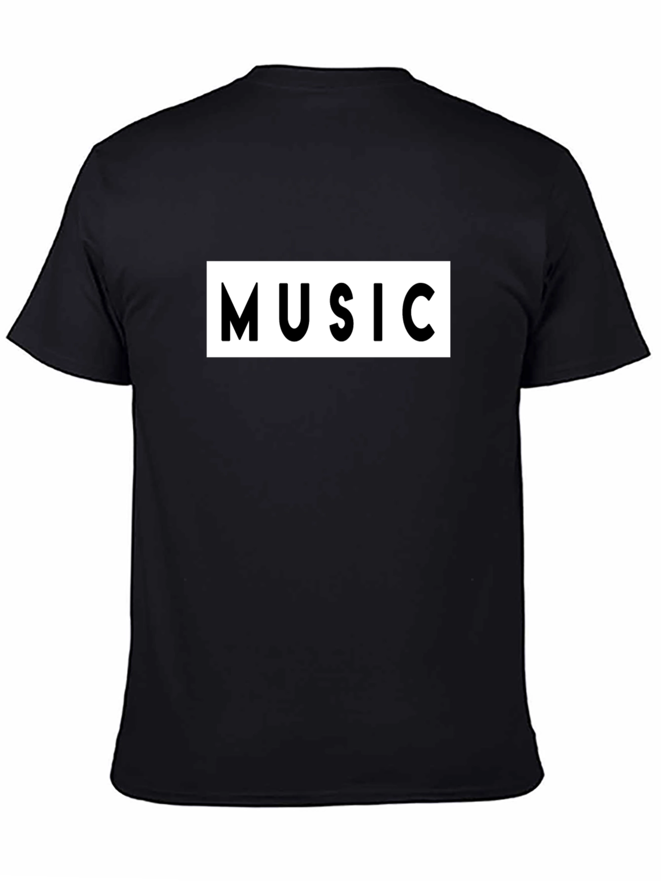 Black Music Graphic Tee - Black Cotton T-Shirt view 4