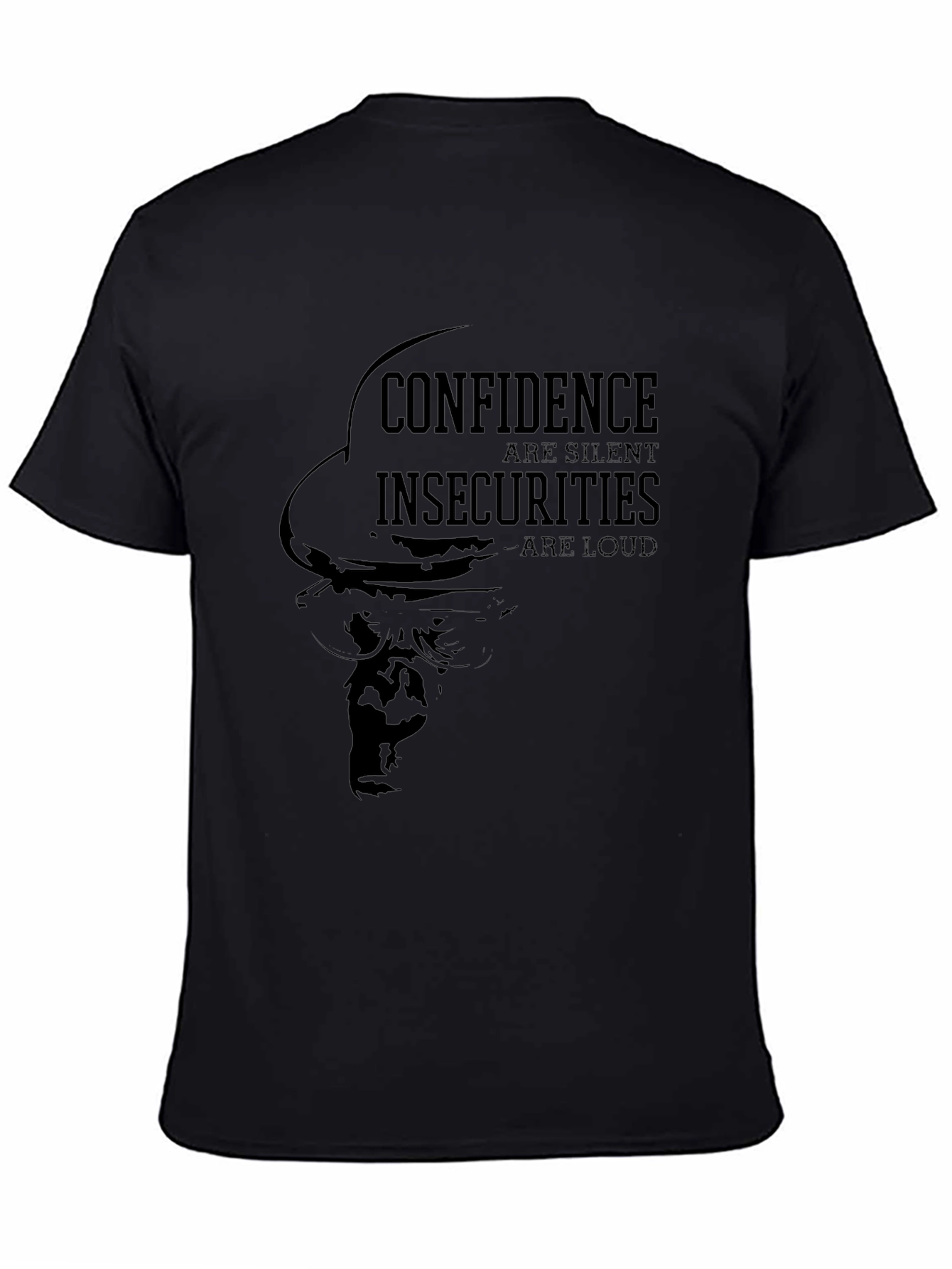 Black Confidence Insecurities Graphic T-Shirt view 4