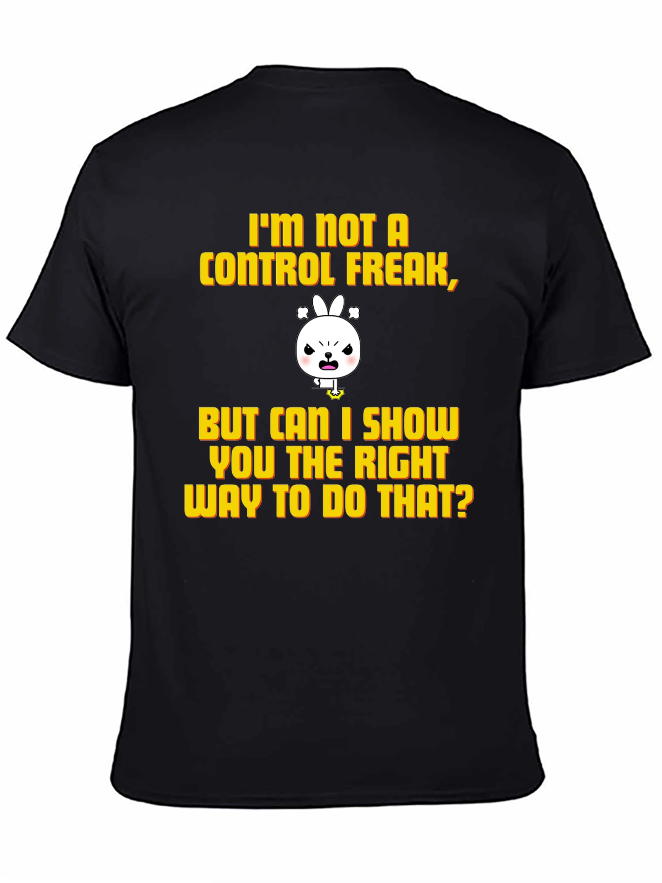 Black Control Freak Graphic Tee - Funny Novelty T-Shirt view 4