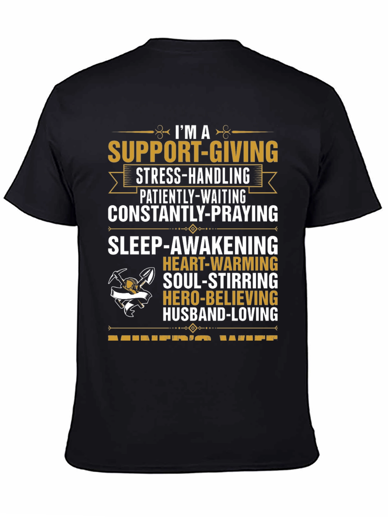 Black Miner's Wife Graphic Tee - Support-Giving, Hero-Believing view 4