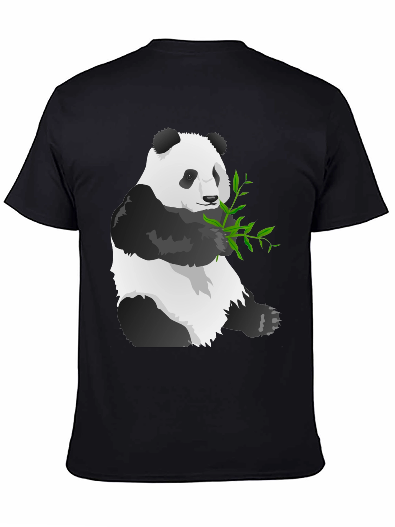 Black Panda Graphic Tee - Soft Black Cotton Blend view 4