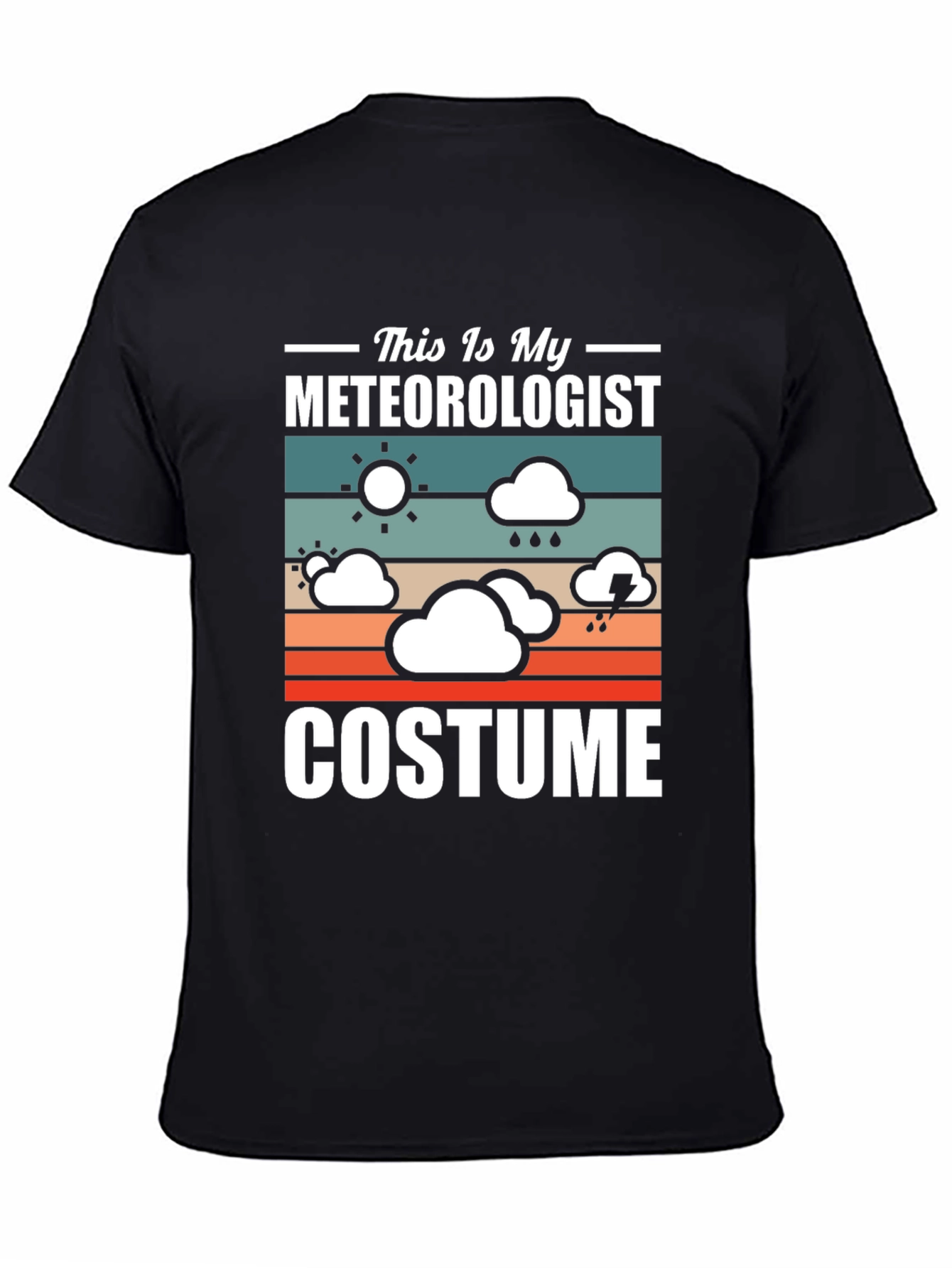 Black Meteorologist Costume T-Shirt - Funny Weather Tee view 4