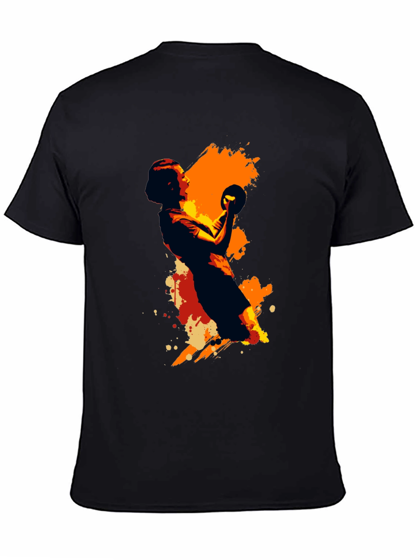 Black Handball Graphic Tee - Black Unisex T-Shirt view 4