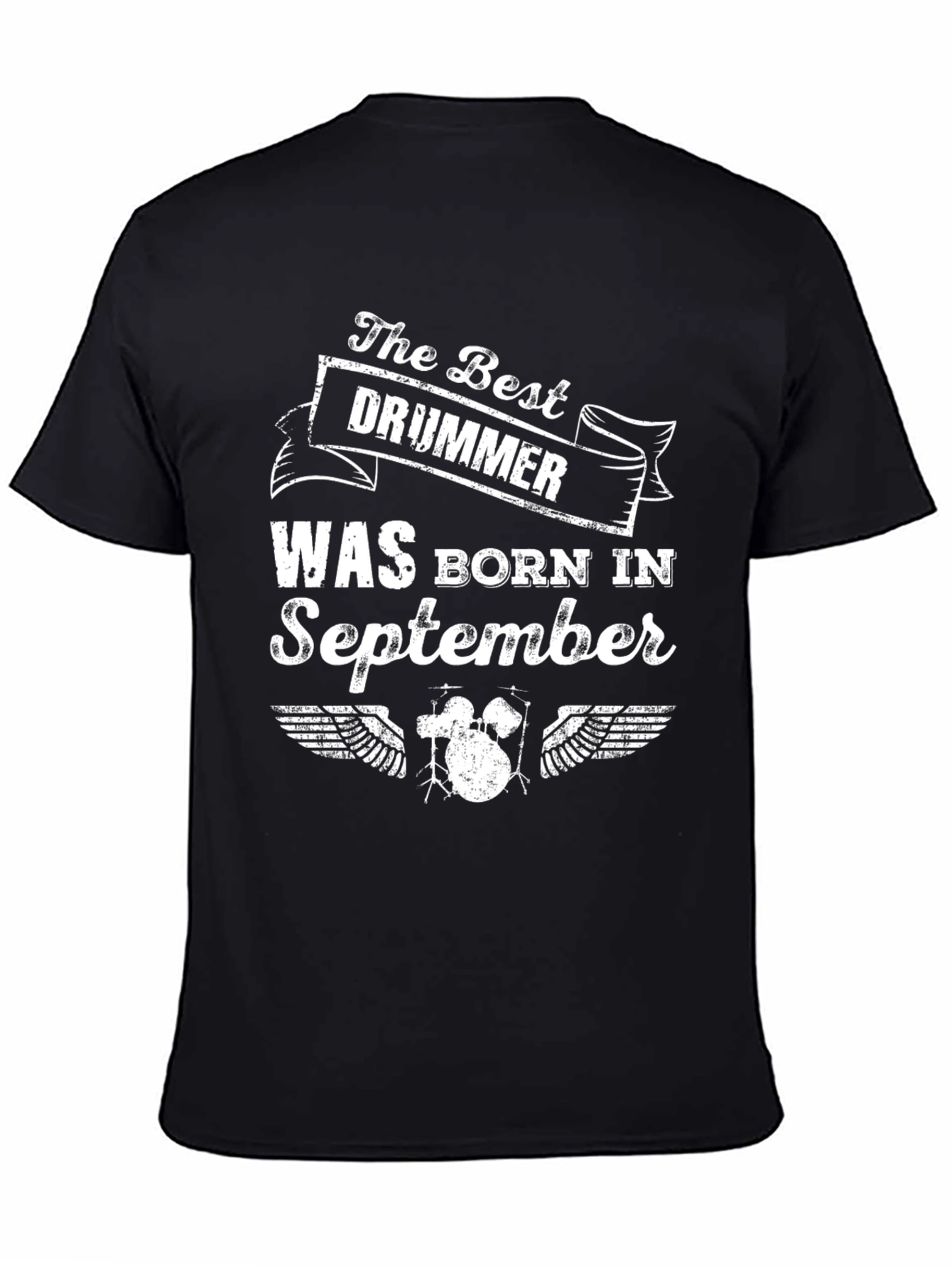 Black The Best Drummer Born in September T-Shirt view 4