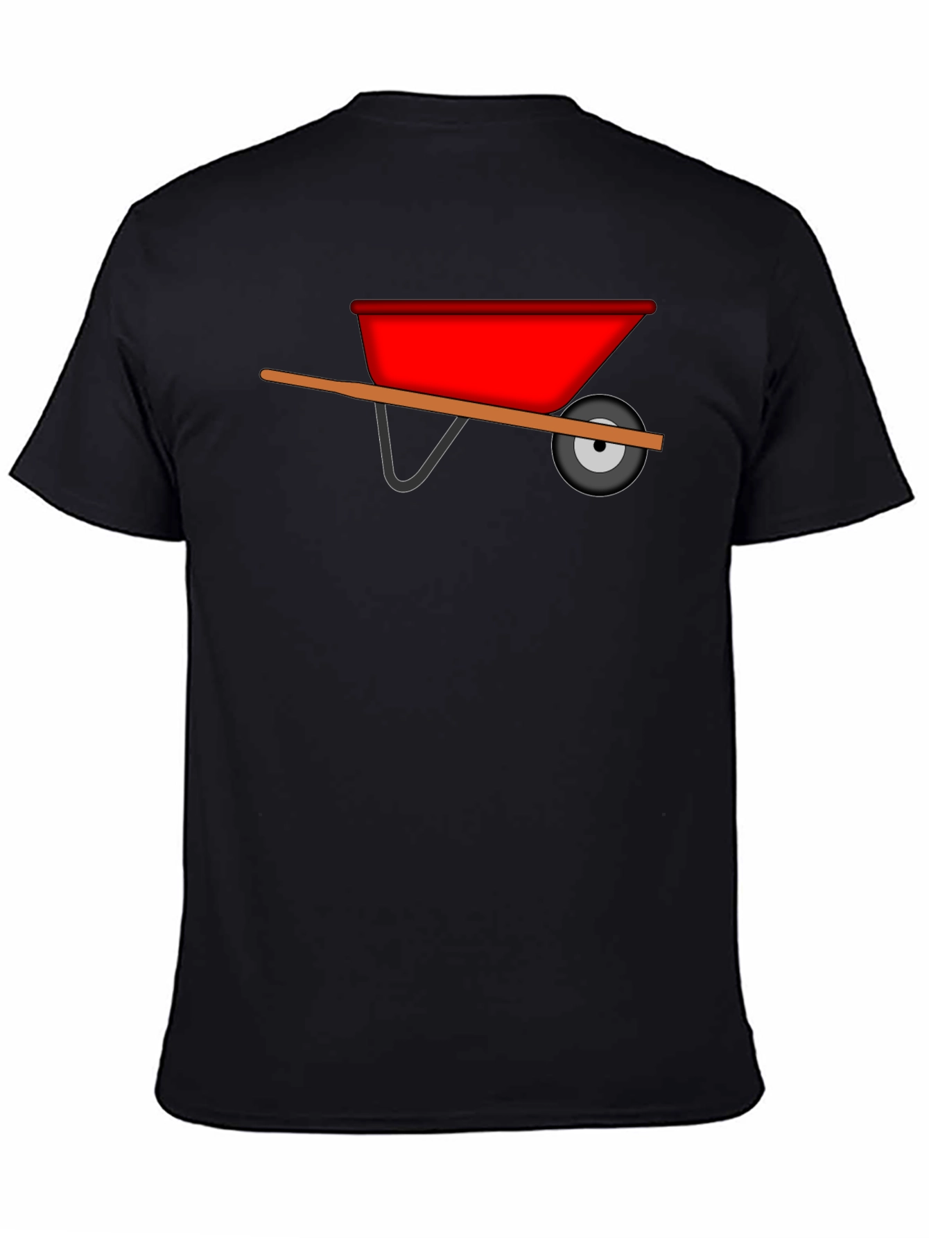 Black Wheelbarrow Graphic Tee - Black Cotton Casual view 4