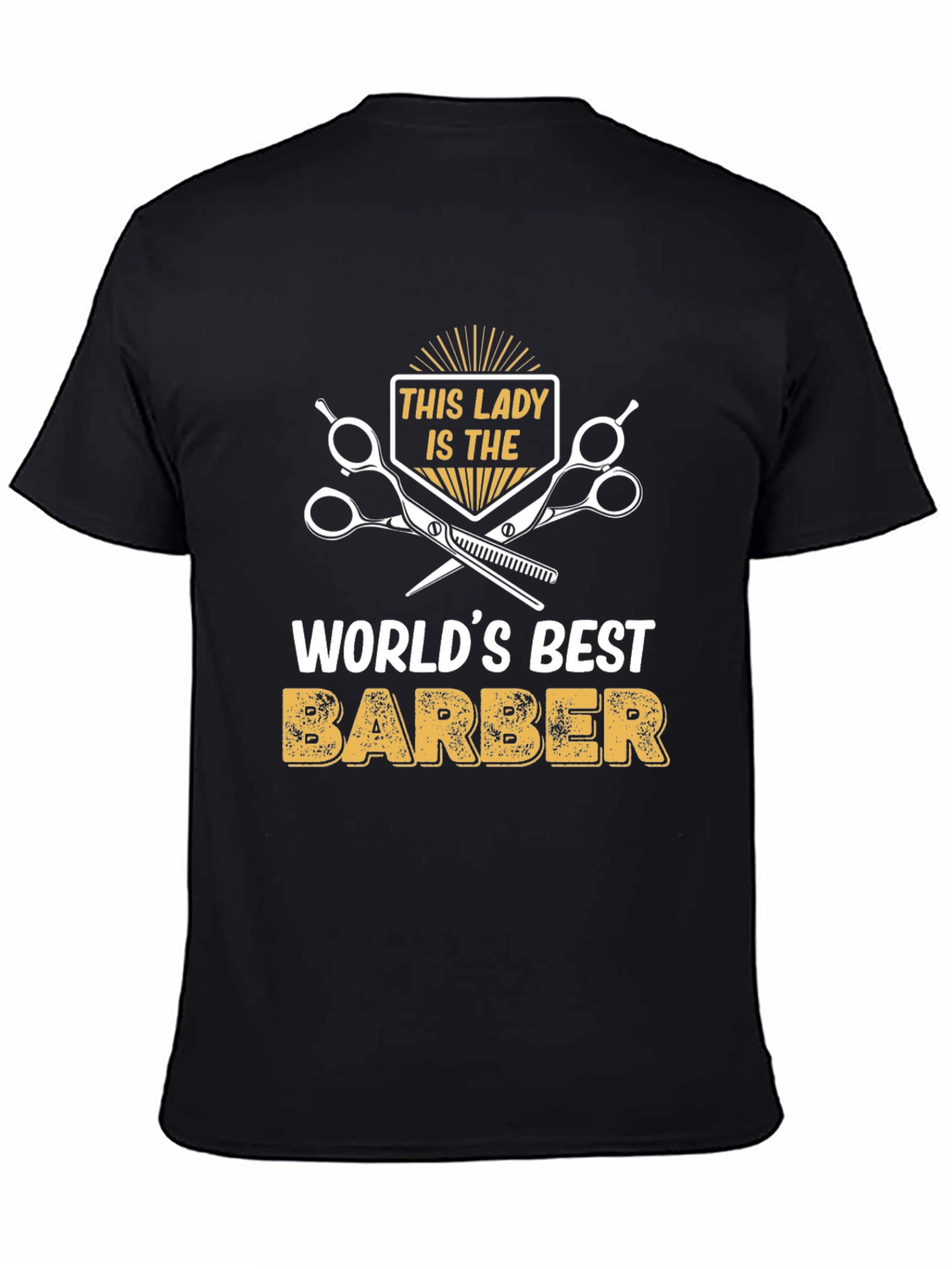 Black World's Best Lady Barber T-Shirt - Black view 4