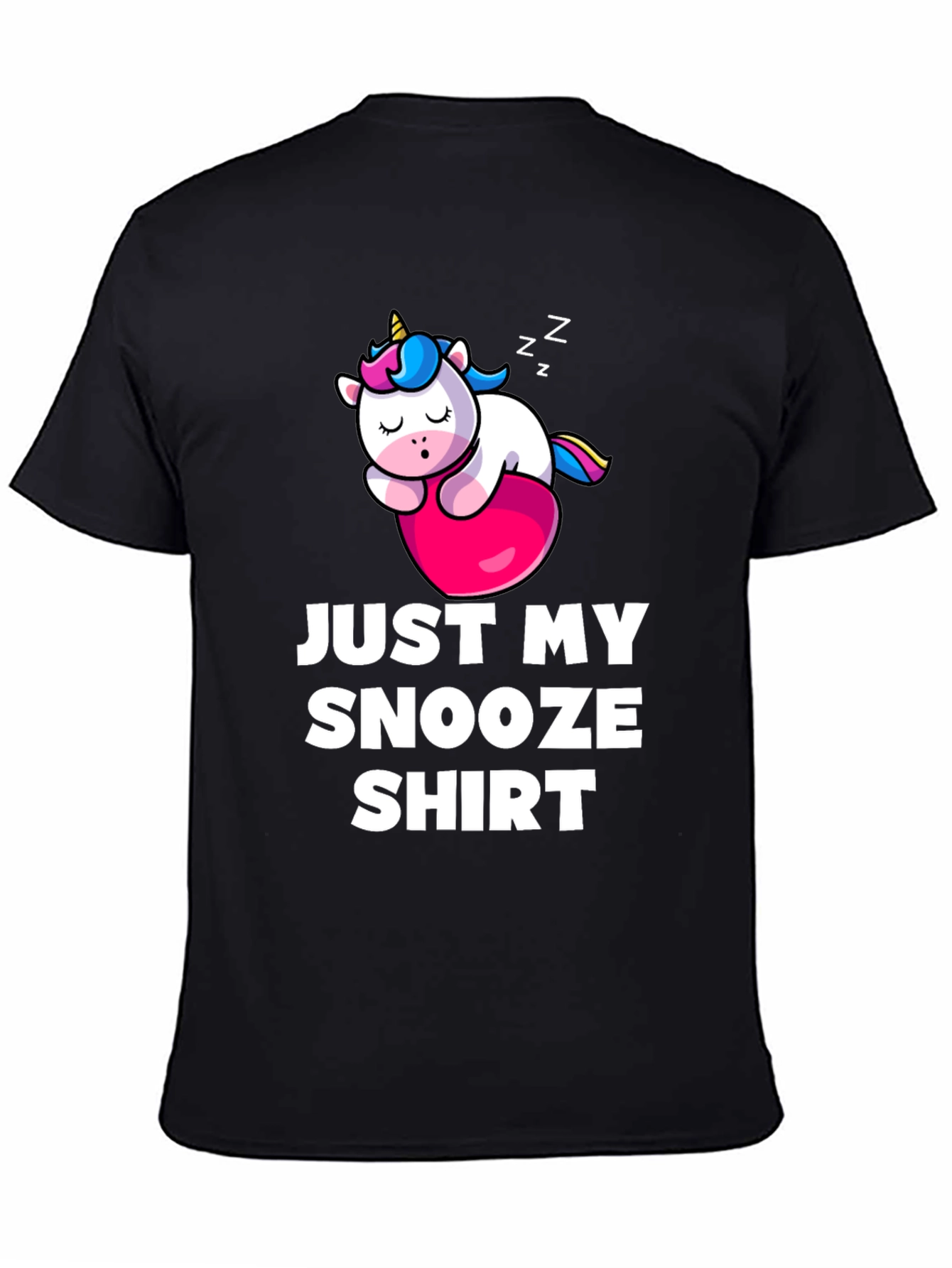 Black Just My Snooze Shirt - Unicorn Sleep Tee view 4
