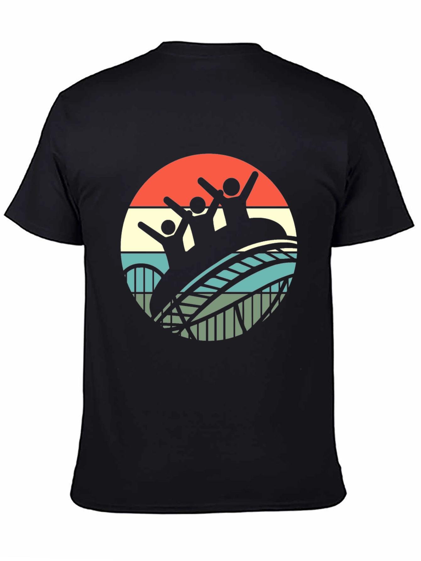 Black Retro Roller Coaster Ride T-Shirt - Black view 4