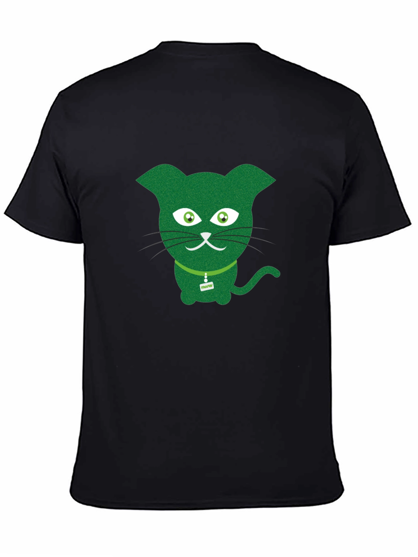 Black Green Cat Graphic Tee - Fun & Quirky view 4