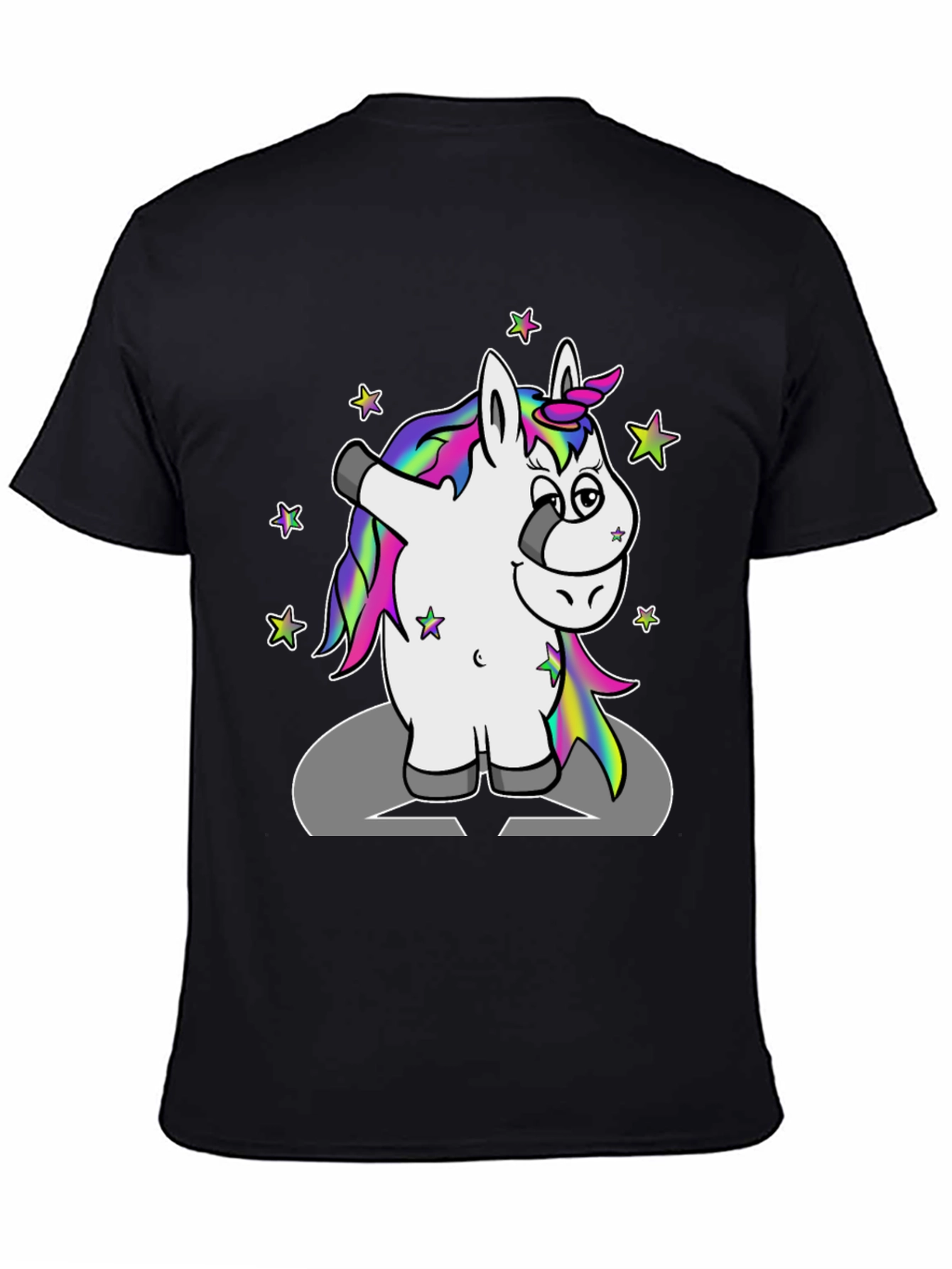 Black Dabbing Unicorn T-Shirt view 4