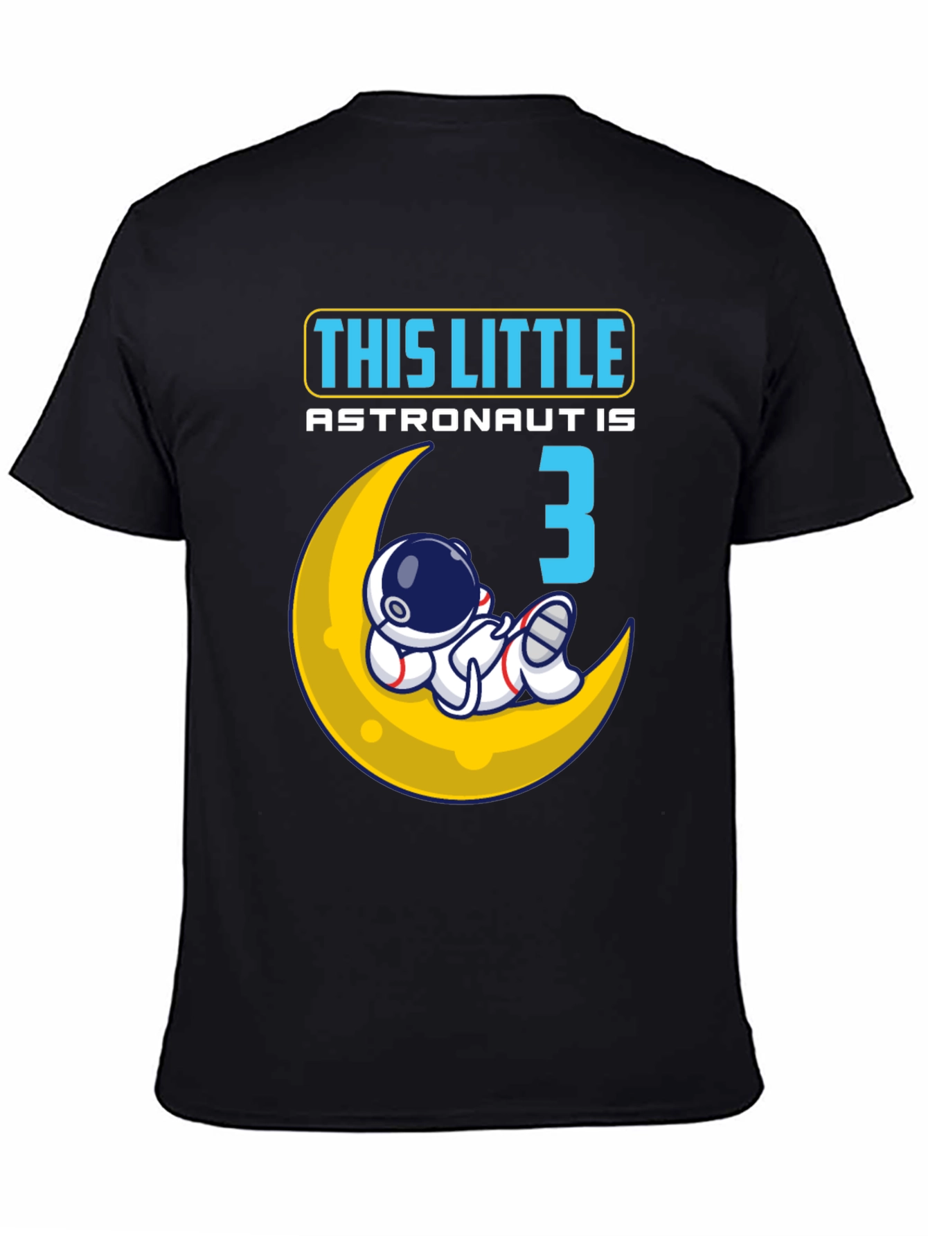 Black Little Astronaut Birthday Shirt - Age 3 view 4