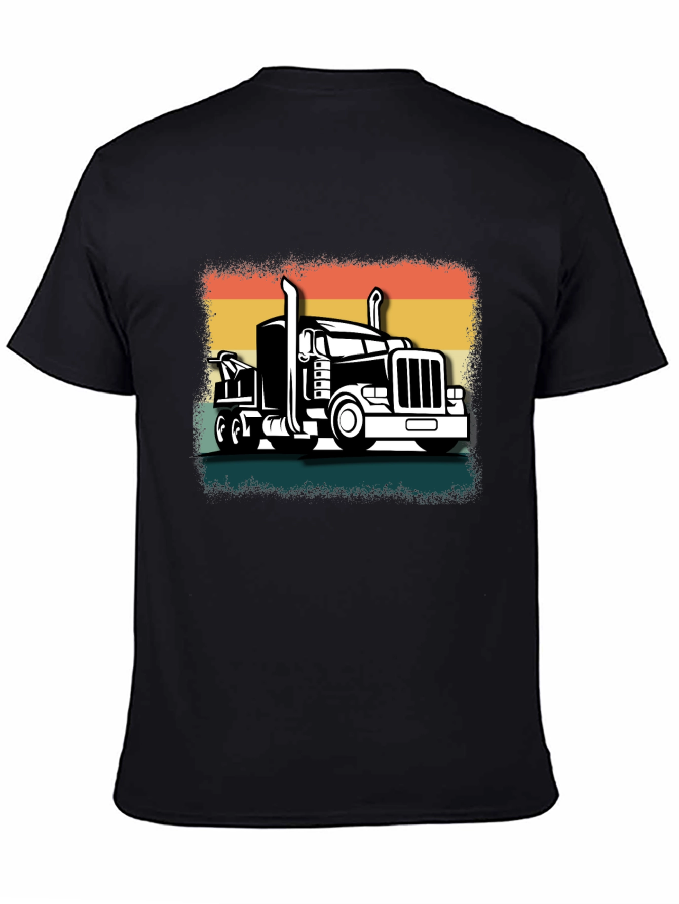 Retro Trucker Tee - Black - 4