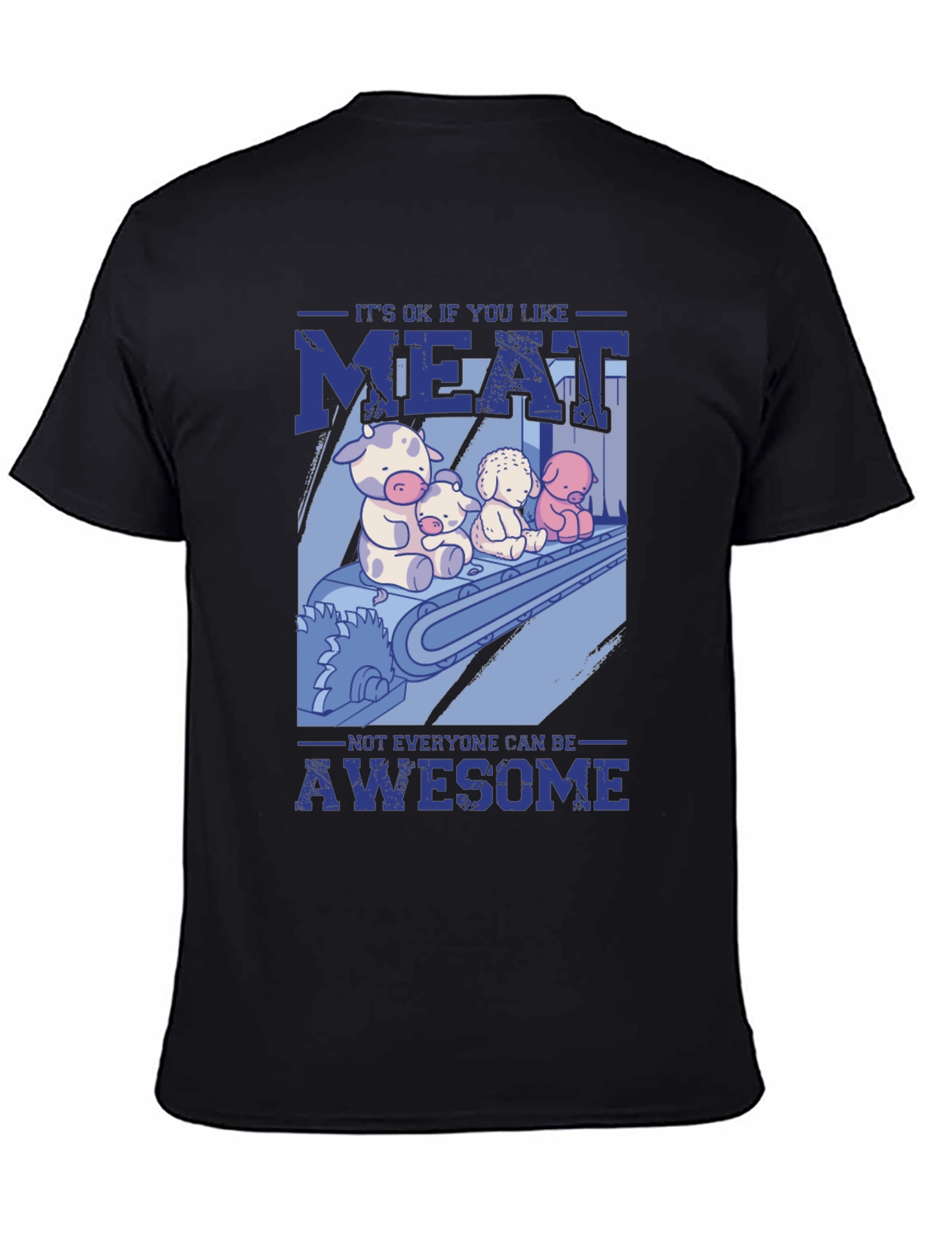 Black Humorous Meat Lover T-Shirt view 4