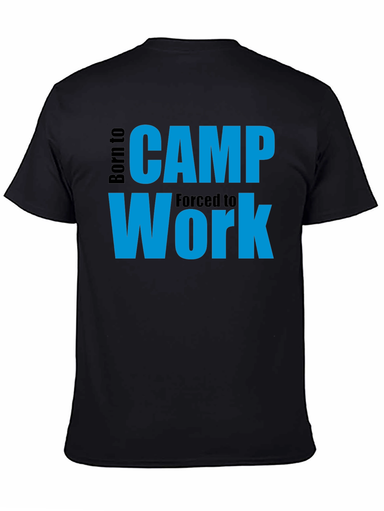 Black Born to Camp T-Shirt - Funny Outdoor Tee view 4