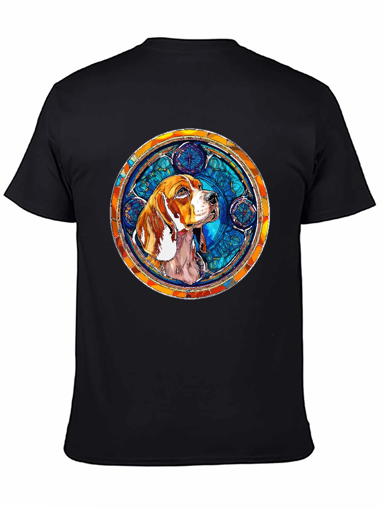 Black Dog Stained Glass Style Graphic Tee view 4