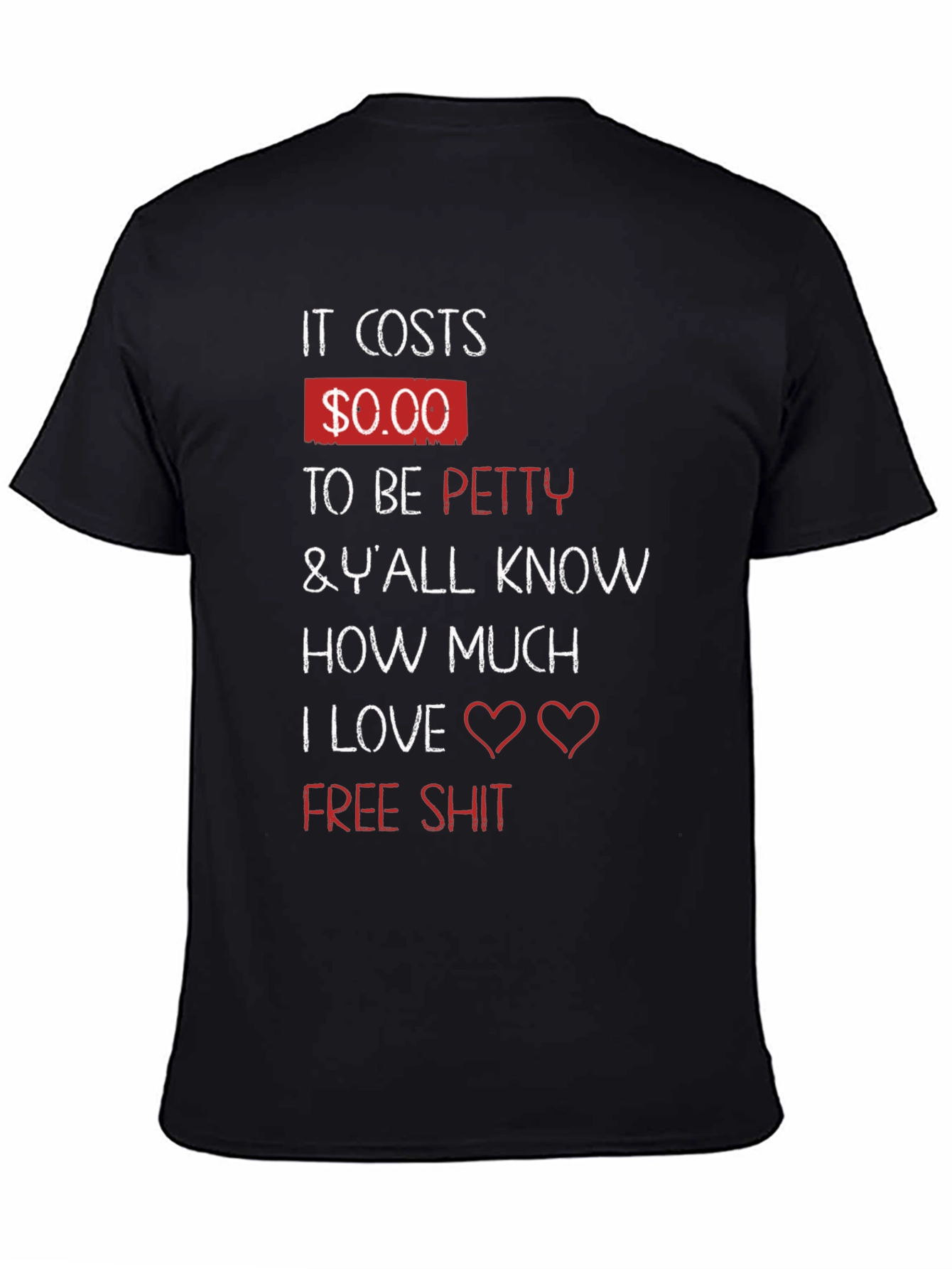 Black It Costs $0.00 To Be Petty T-Shirt view 4