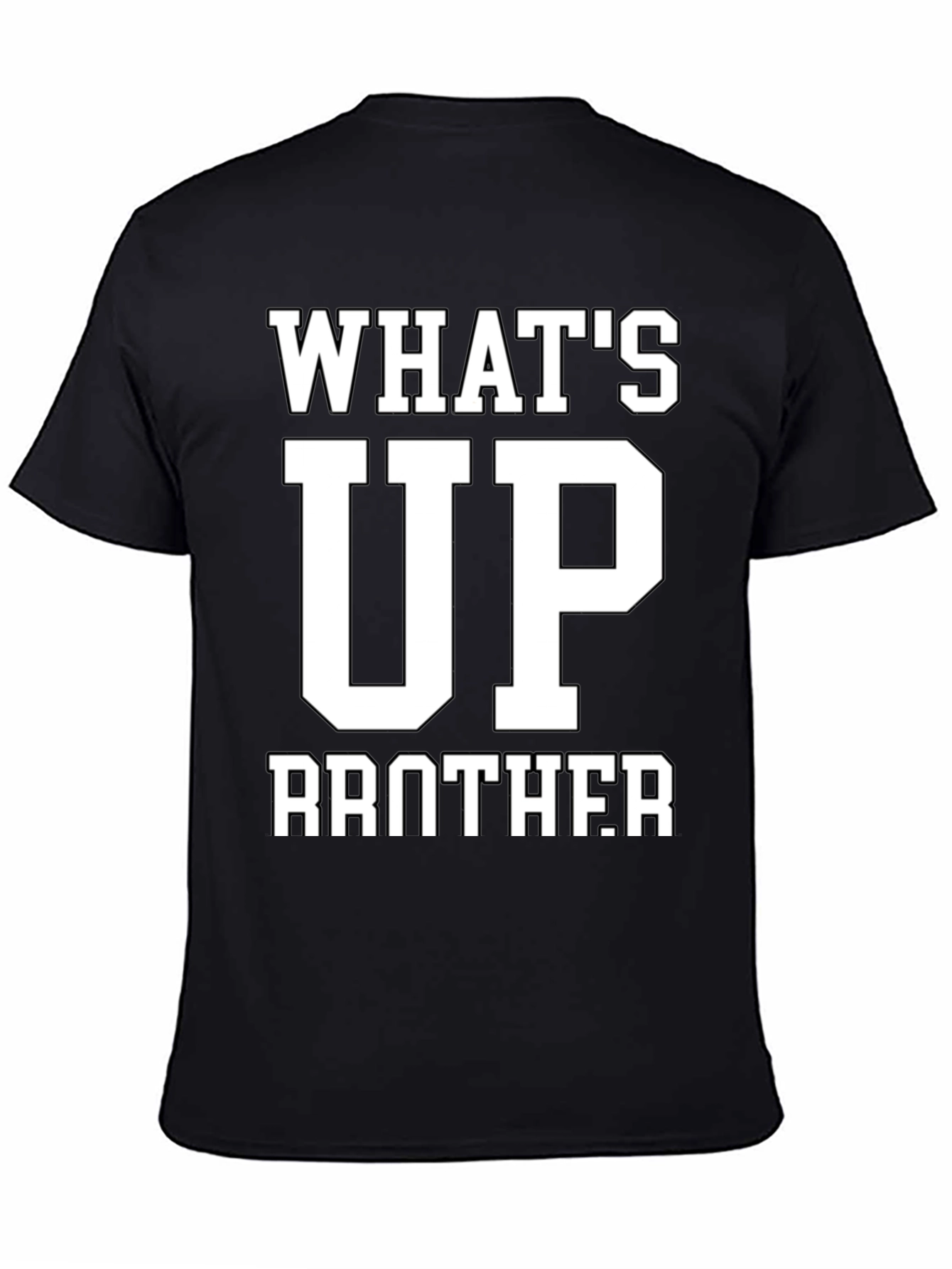 Black What's Up Brother Black Graphic T-Shirt view 4