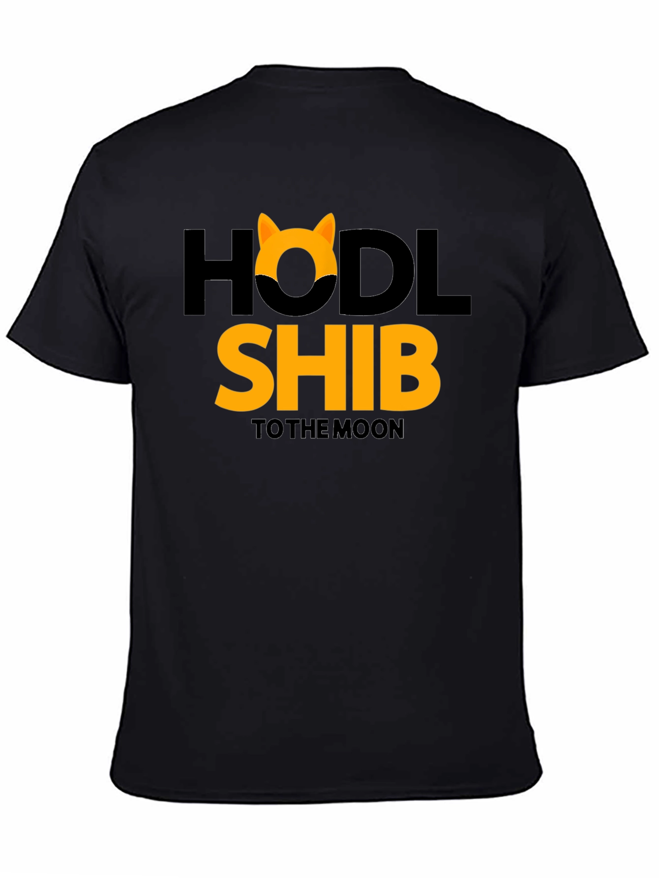 Black HODL Shib to the Moon Black T-Shirt view 4