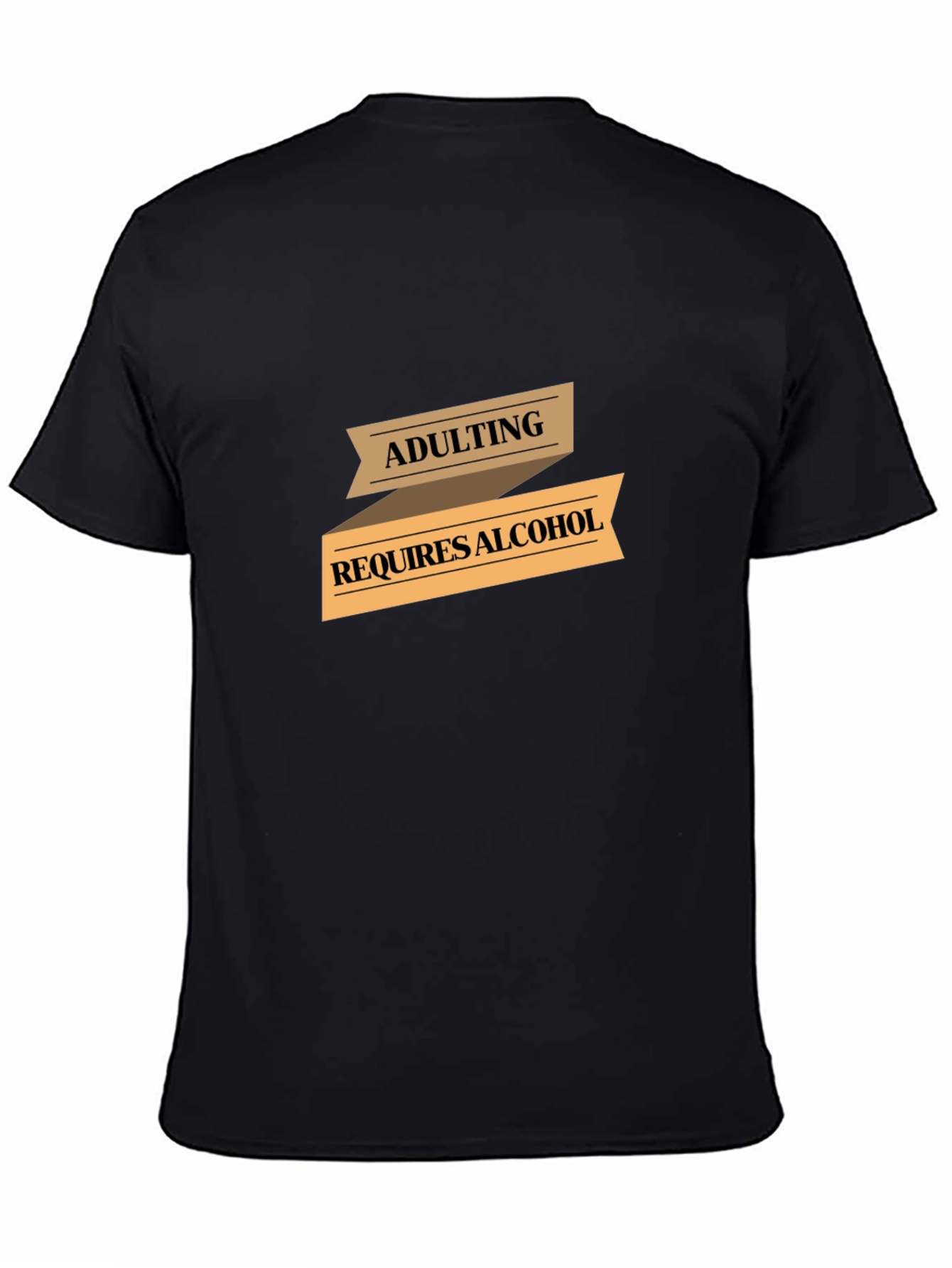 Black Adulting Requires Alcohol Graphic T-Shirt view 4