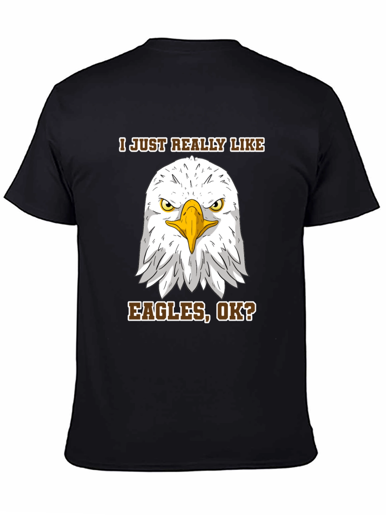 Black Eagle Lover T-Shirt - I Just Really Like Eagles, Ok? view 4