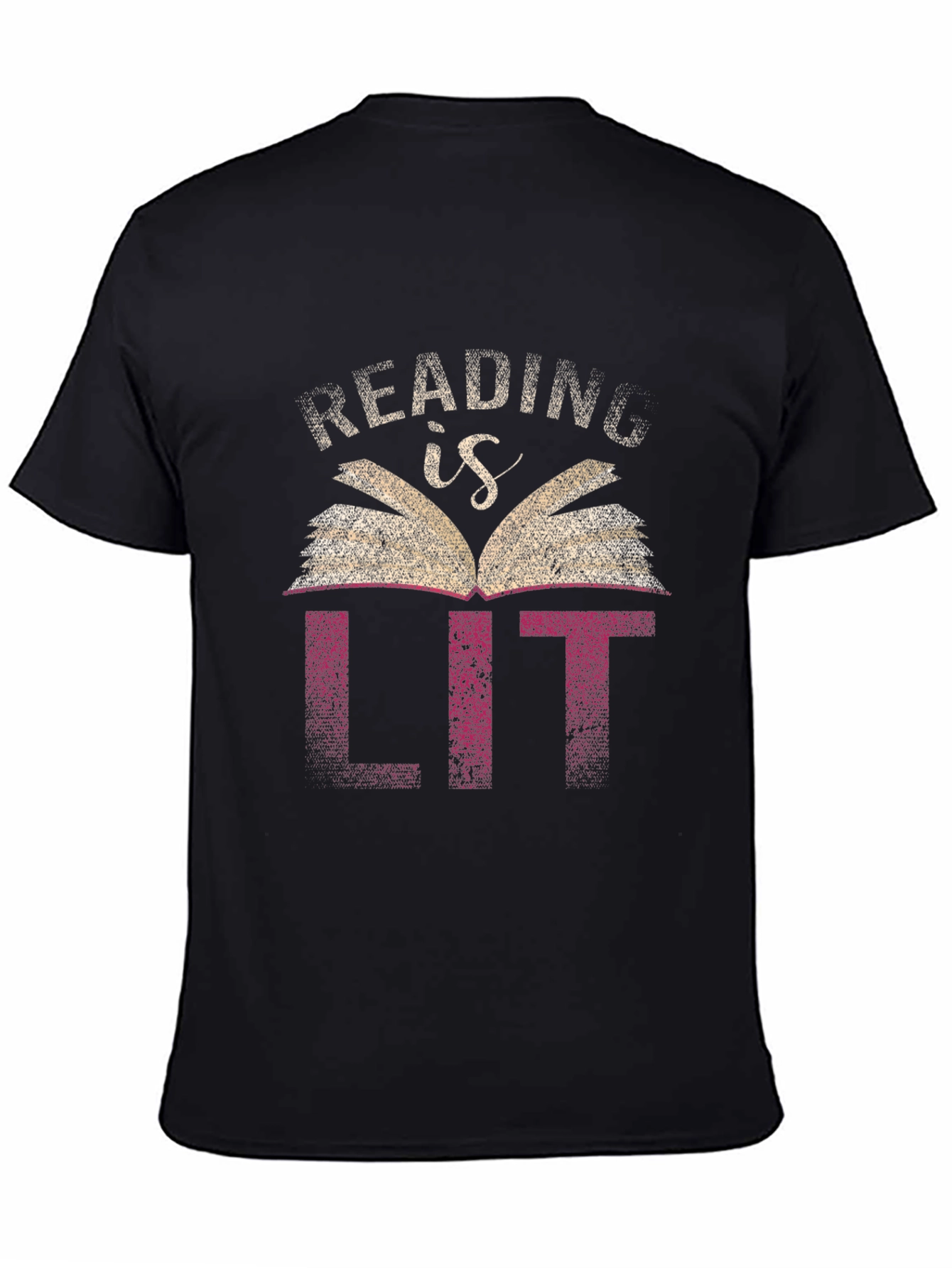 Black Reading is Lit Graphic Tee - Book Lover T-Shirt view 4