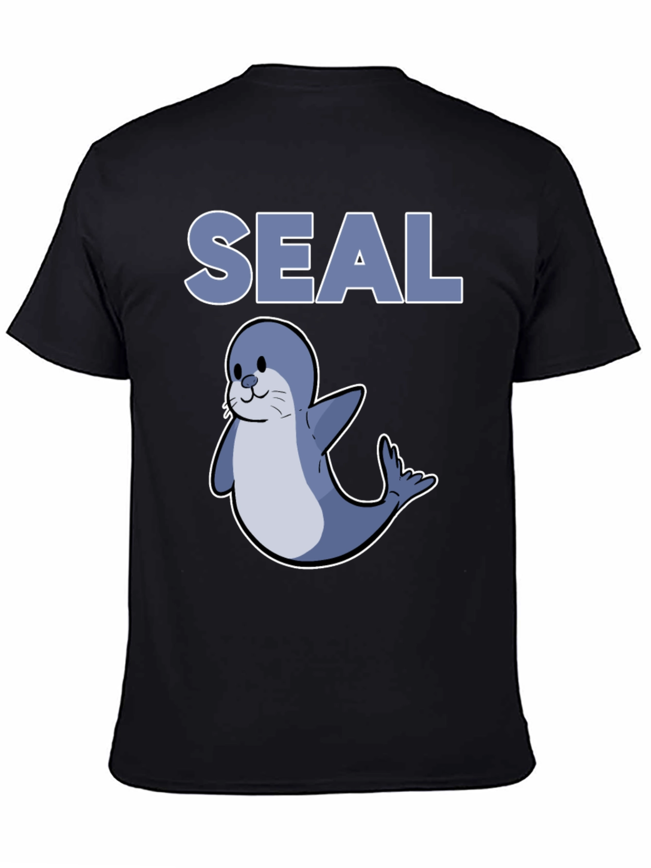 Black Cute Seal Graphic T-Shirt - Black view 4